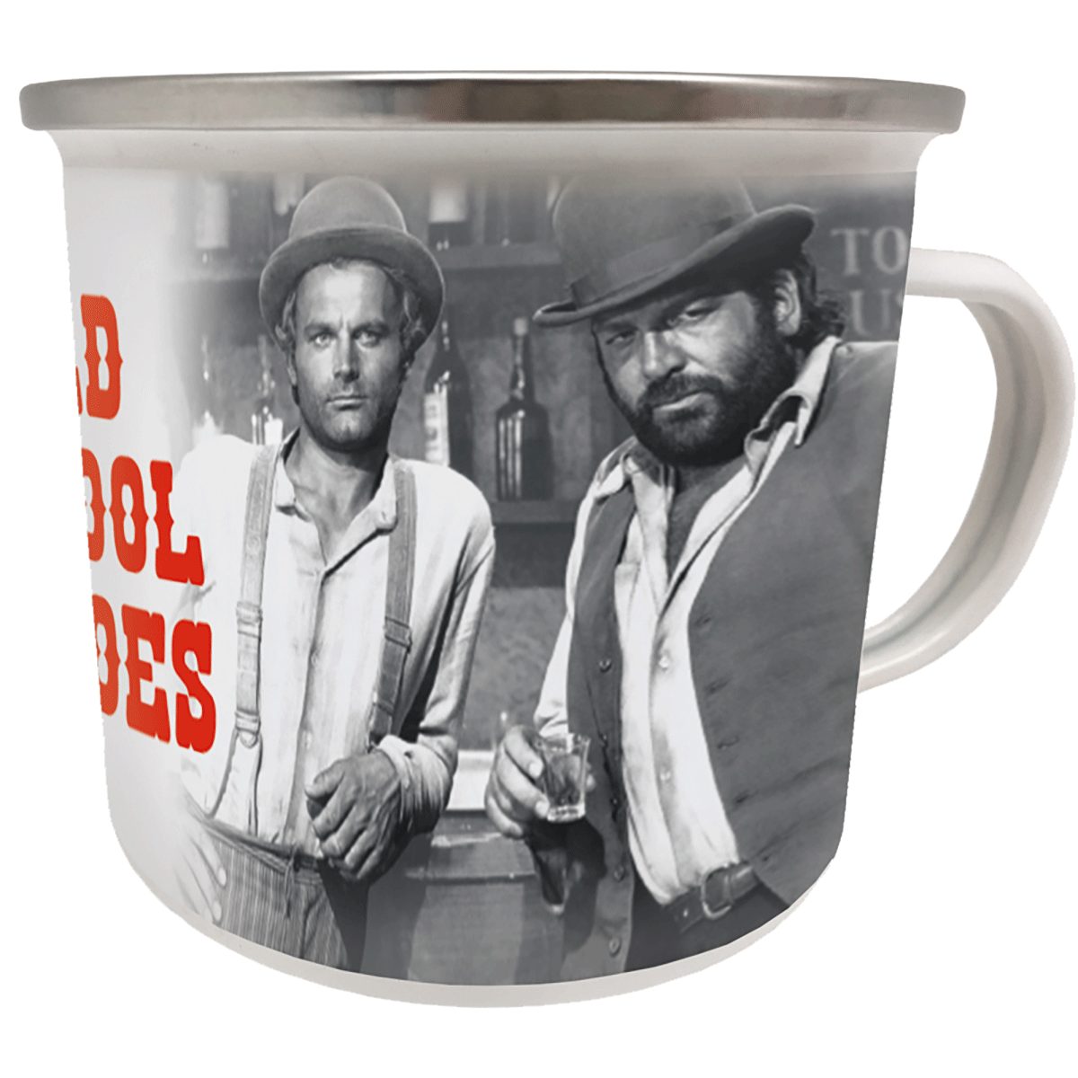 Becher Emaille Becher 0,5 L - Bud Spencer & Terence Hill - Old School Hero