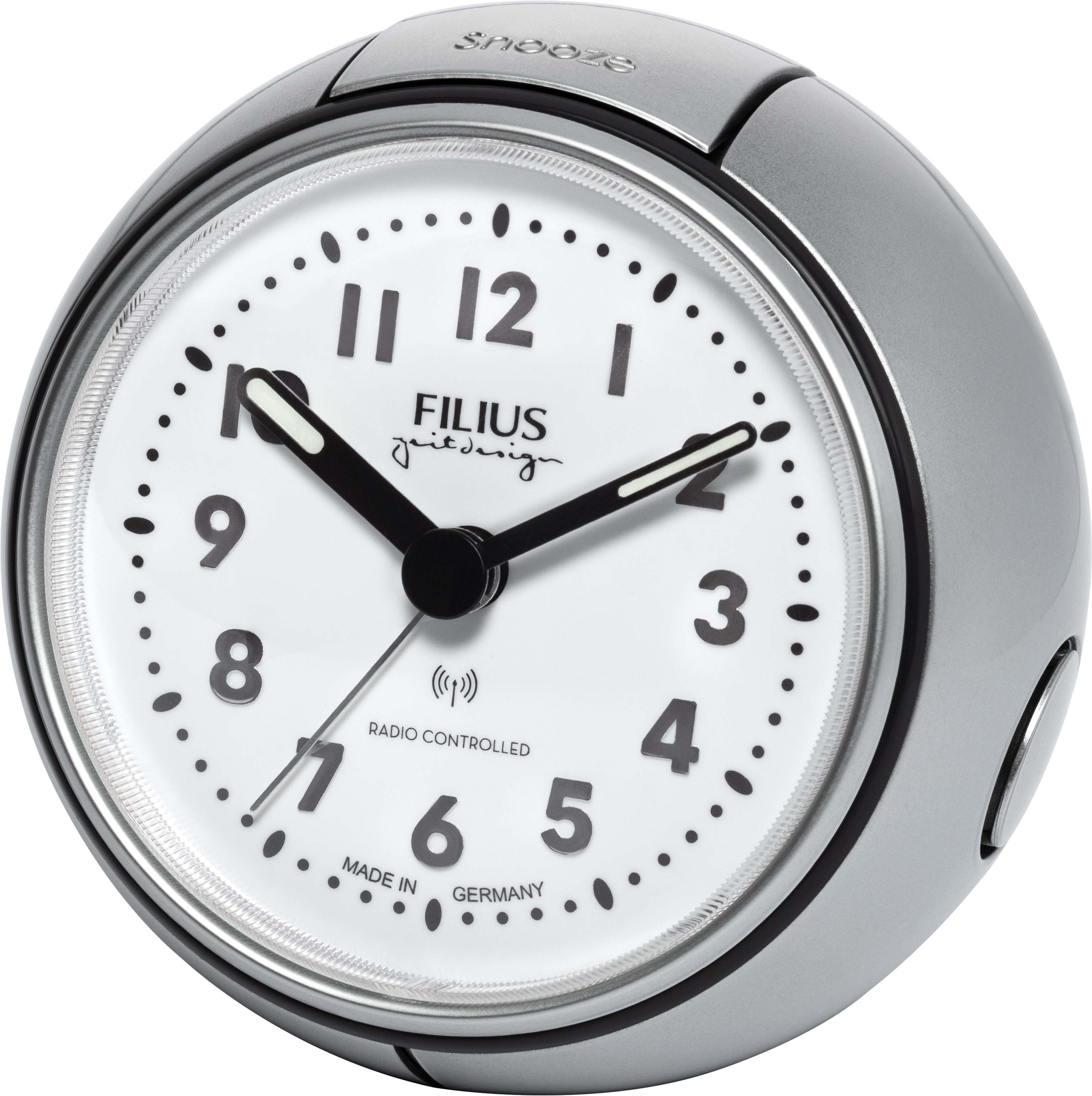 FILIUS zeitdesign Funkwecker 0544-19 Metallic-Grau | Funkwecker