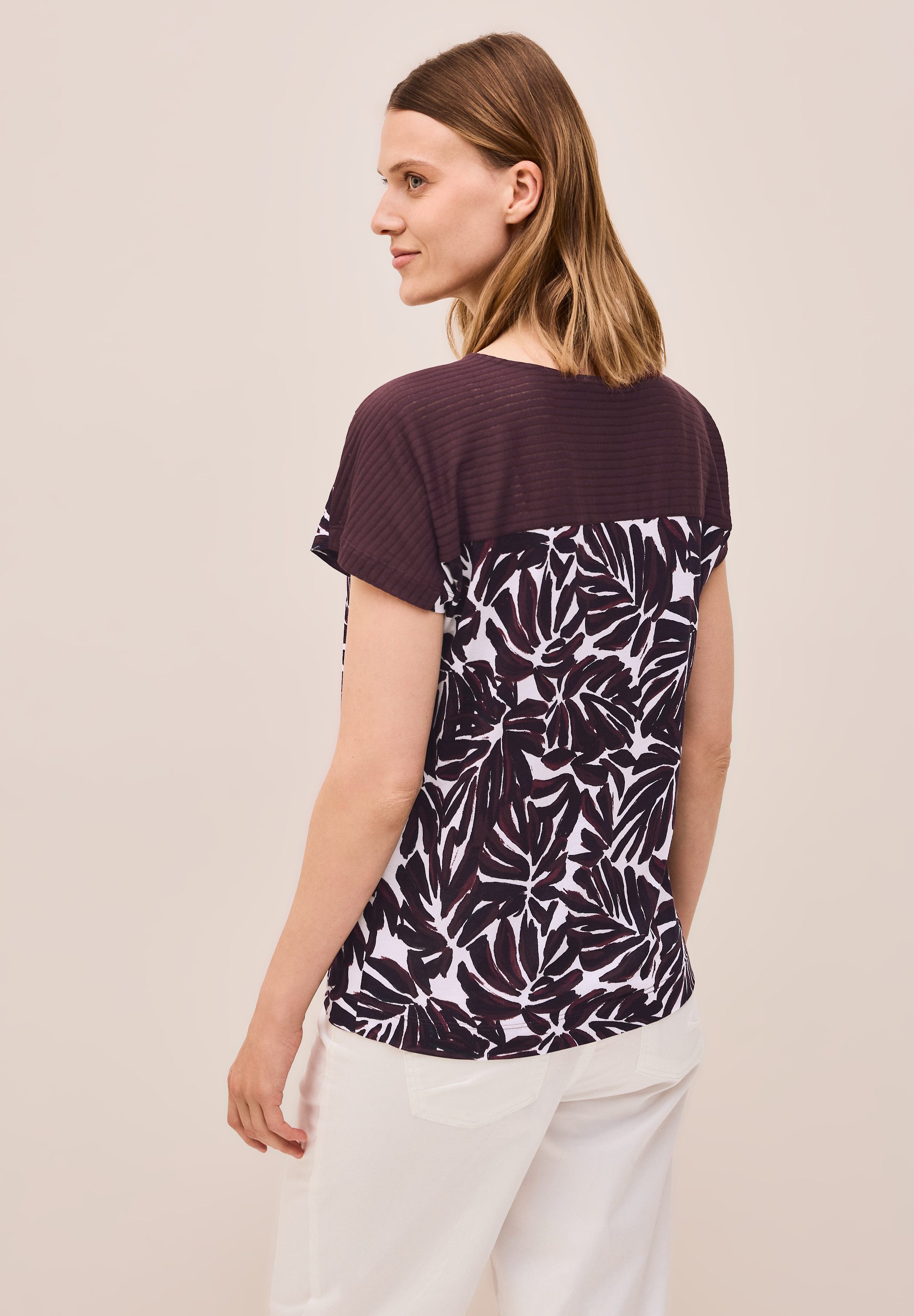 CECIL Print-Shirt mit Details in Ausbrenner-Optik günstig online kaufen