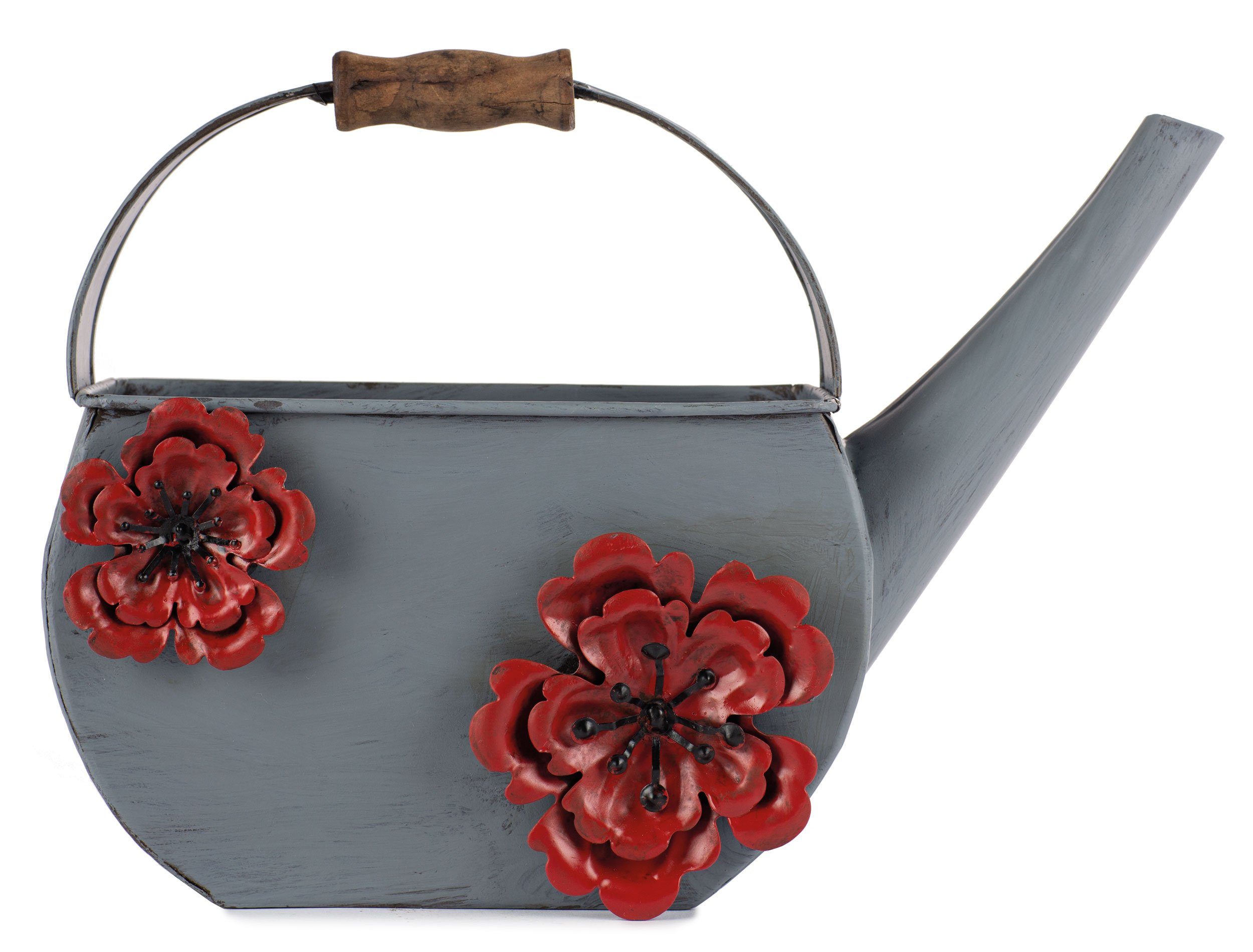 Baden Gießkanne giesskanne mit roten blumen 28x20