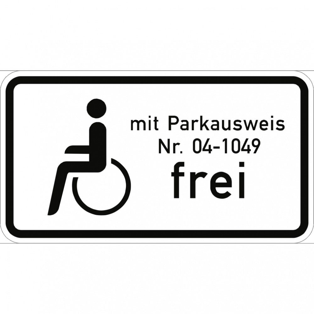 Welcher Grad Der Behinderung Für Parkausweis Dreifke Verkehrsschild Schwerbehinderte mit Parkausweis Nr. frei