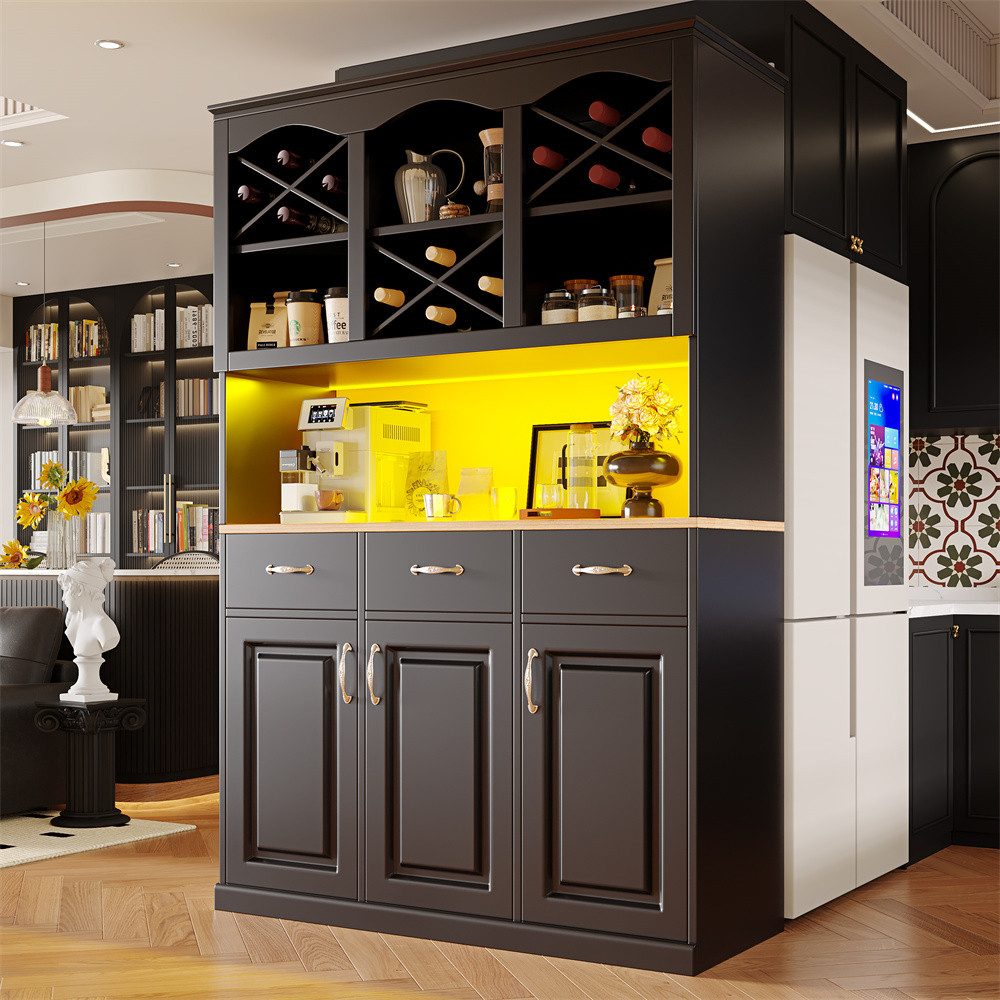 MODFU Hochschrank Küchenschrank,Vitrinenschrank,Buffetschrank (Aufbewahrung günstig online kaufen