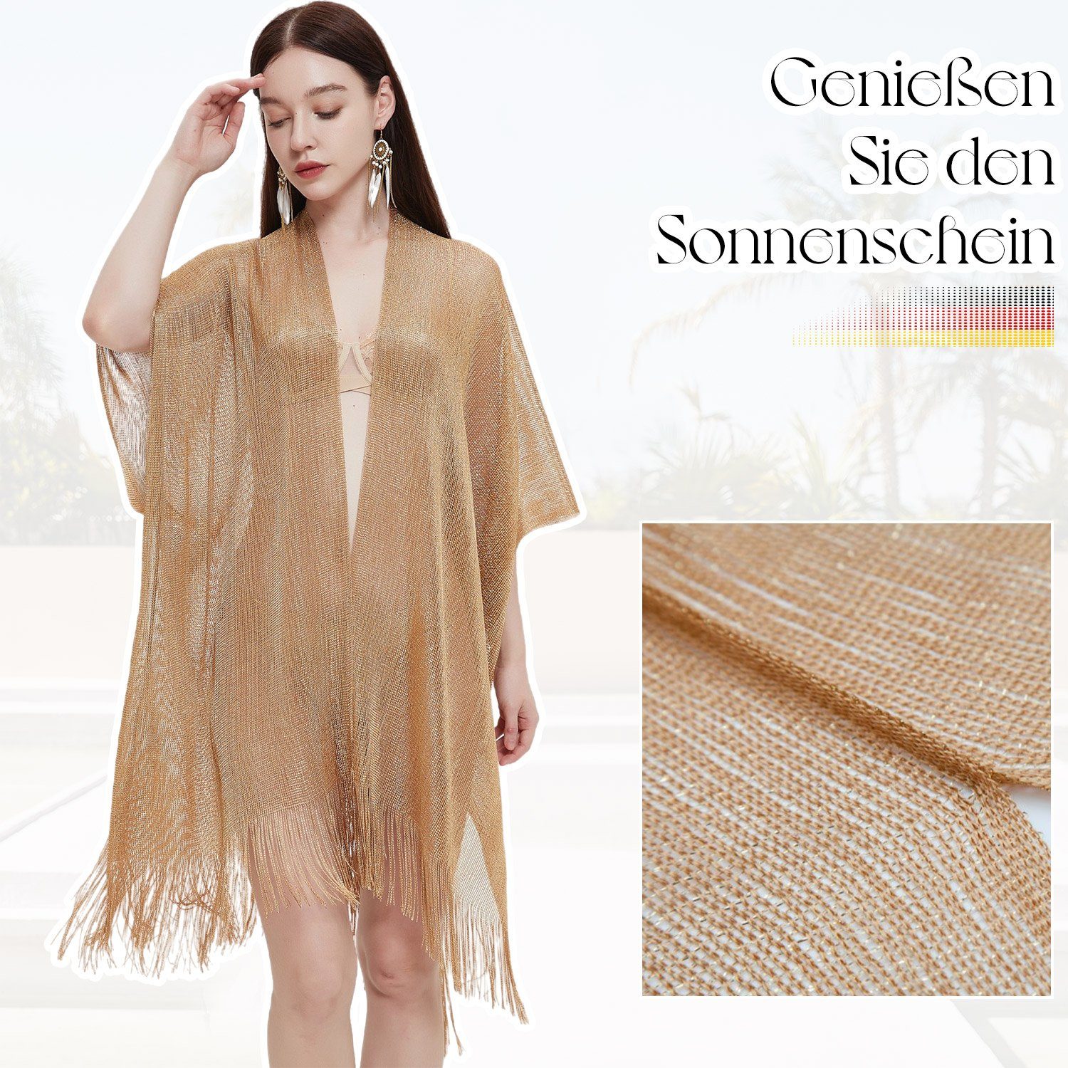 Partyschals Brautkleid für Dreieckstuch golden Abendkleid Schal Schal Modeschals MAGICSHE Damen,Fransen,