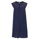 LASCANA Tunikakleid aus gekreppter Viskose mit Spitzeneinsatz Luftiges Strandkleid, Blusenkleid, Beach Cover-up, leicht transparent