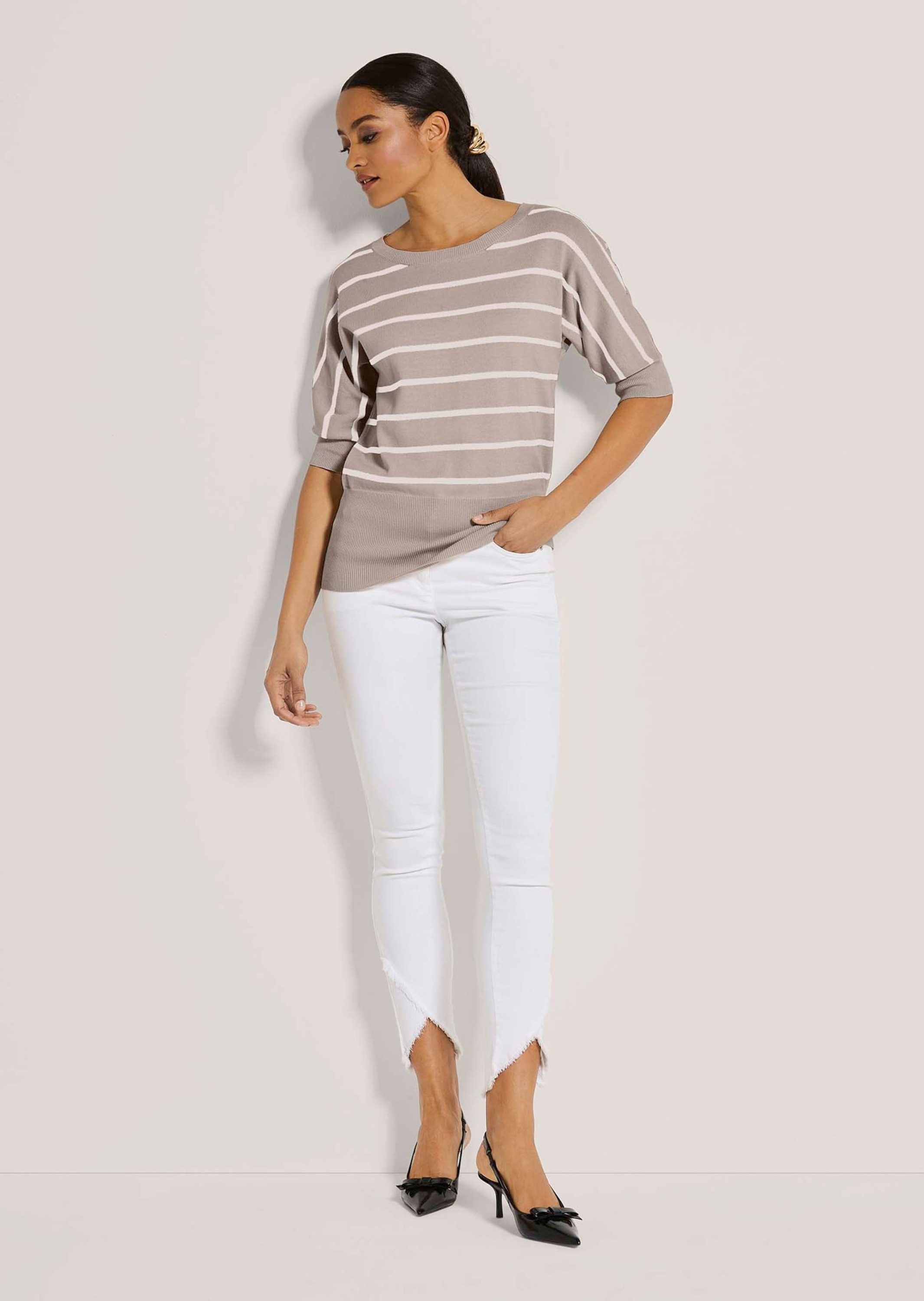 MADELEINE Strickpullover Ringelpullover im maritimen Look Halbarmshirt mit günstig online kaufen