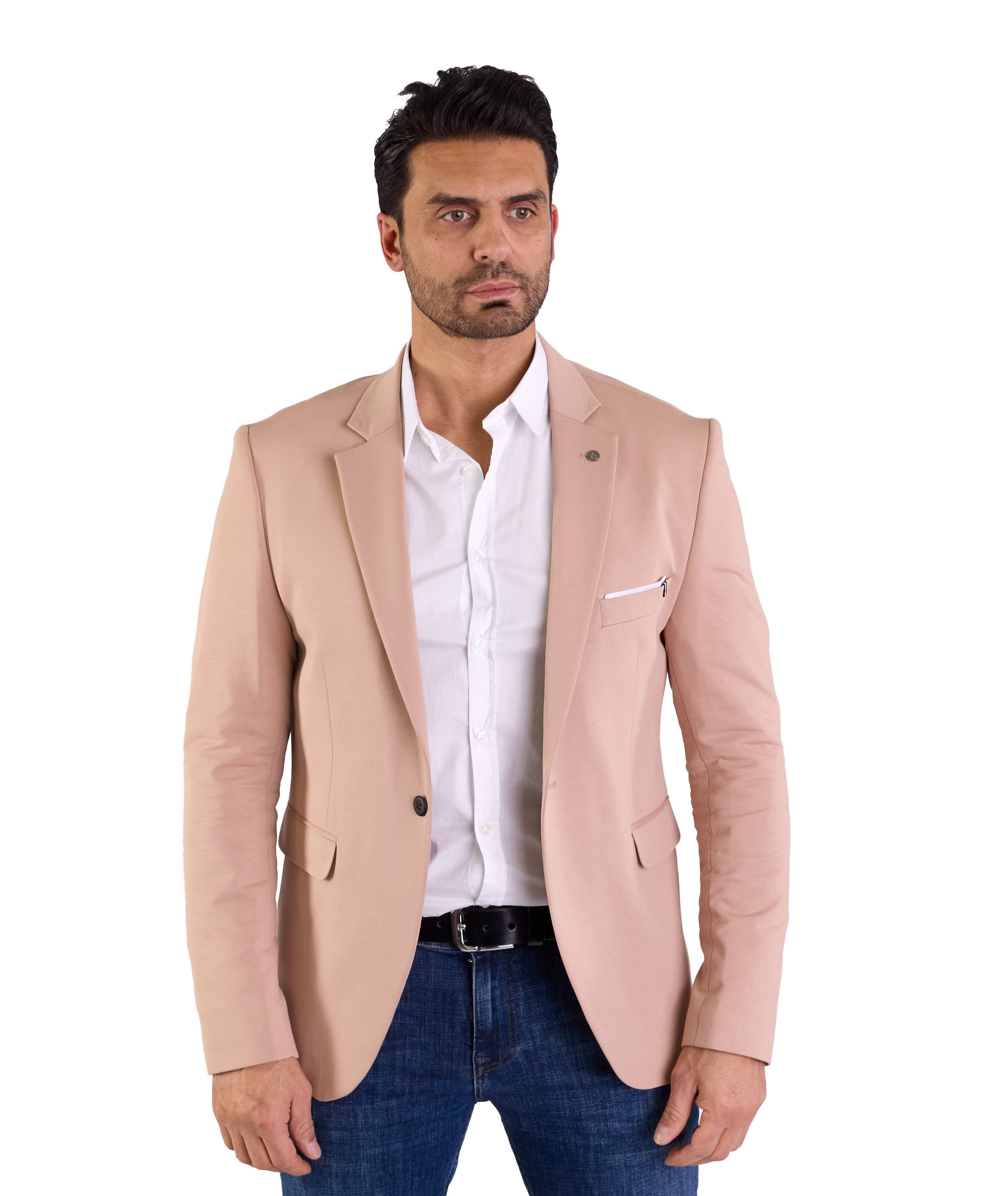 Denim Distriqt Jerseysakko Sportliches Herren SLIM FIT Jersey Sakko mit Str günstig online kaufen