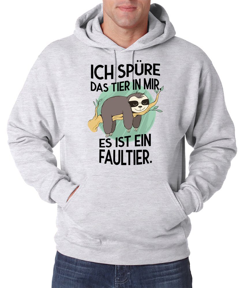 Kapuzenpullover Das Tier in mit Faultier Herren Hoodie Pullover