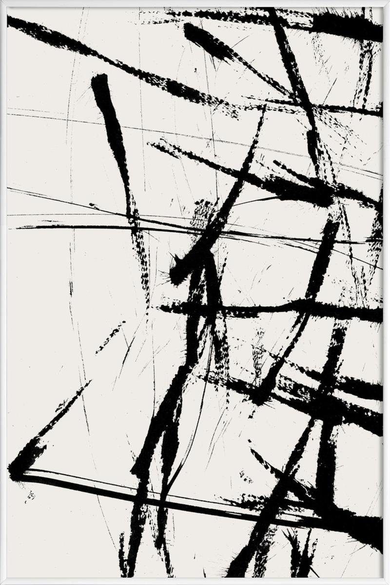 Juniqe Poster Poster mit Kunststoffrahmen, LEEMO St), Fine-Art-Print Galeriequalität Rand (1 mit in 1 breiten, einem cm weißen