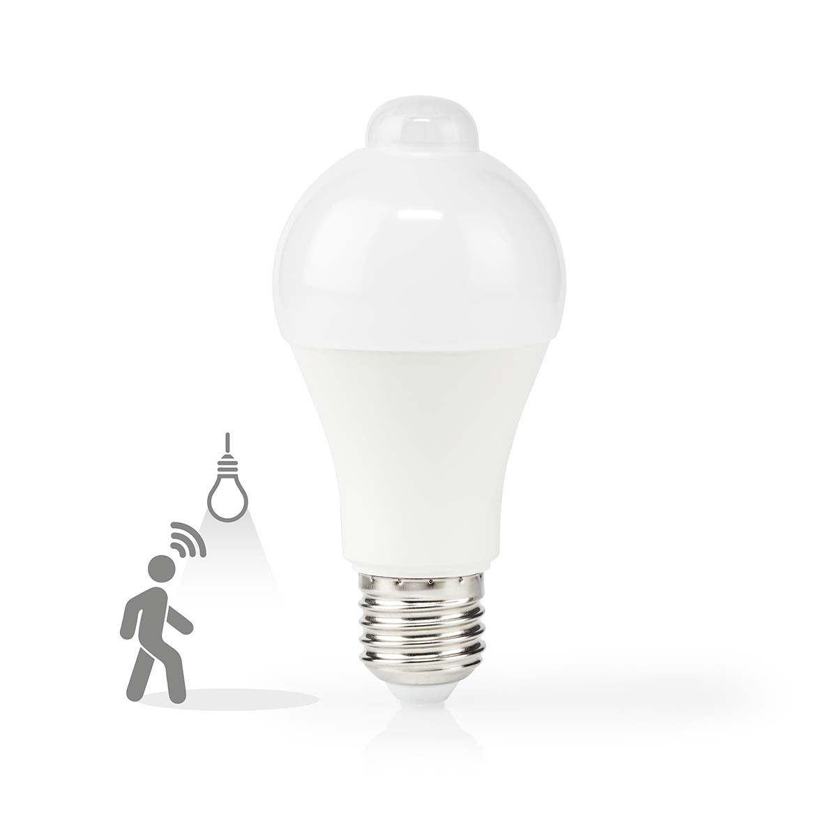 Nedis LBPE27A602, PIR-Bewegungssensor, 806 lm, warmweiße Lichtfarbe für Eingangsbereiche, Weiss, PIR-Bewegungssensor, 806 lm, warmweiße Lichtfarbe für Eingangsbereiche