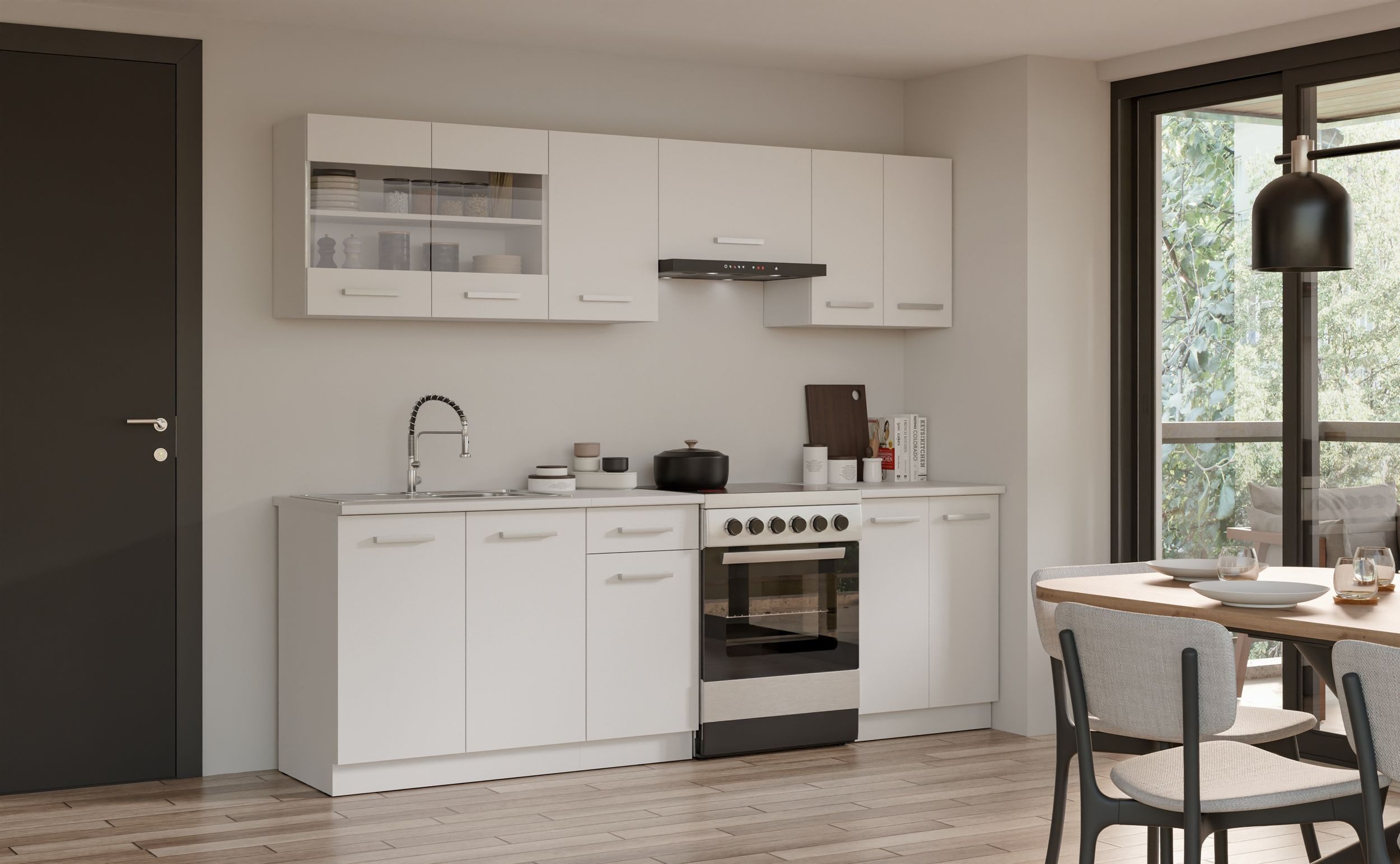 Küchen-Preisbombe Küchenzeile Küche Robby 240 cm Küchenzeile Küchenblock Si günstig online kaufen