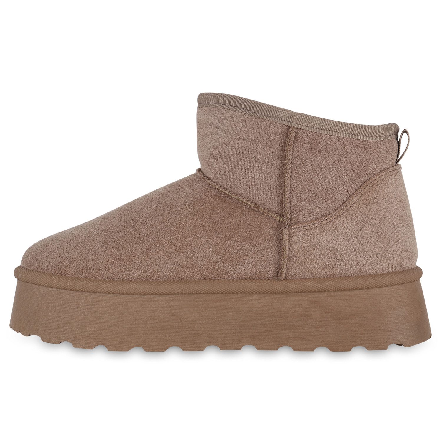 VAN HILL 840874 Winterstiefelette Damen Warm Gefütterte Winter Boots Bequeme Profil-Sohle