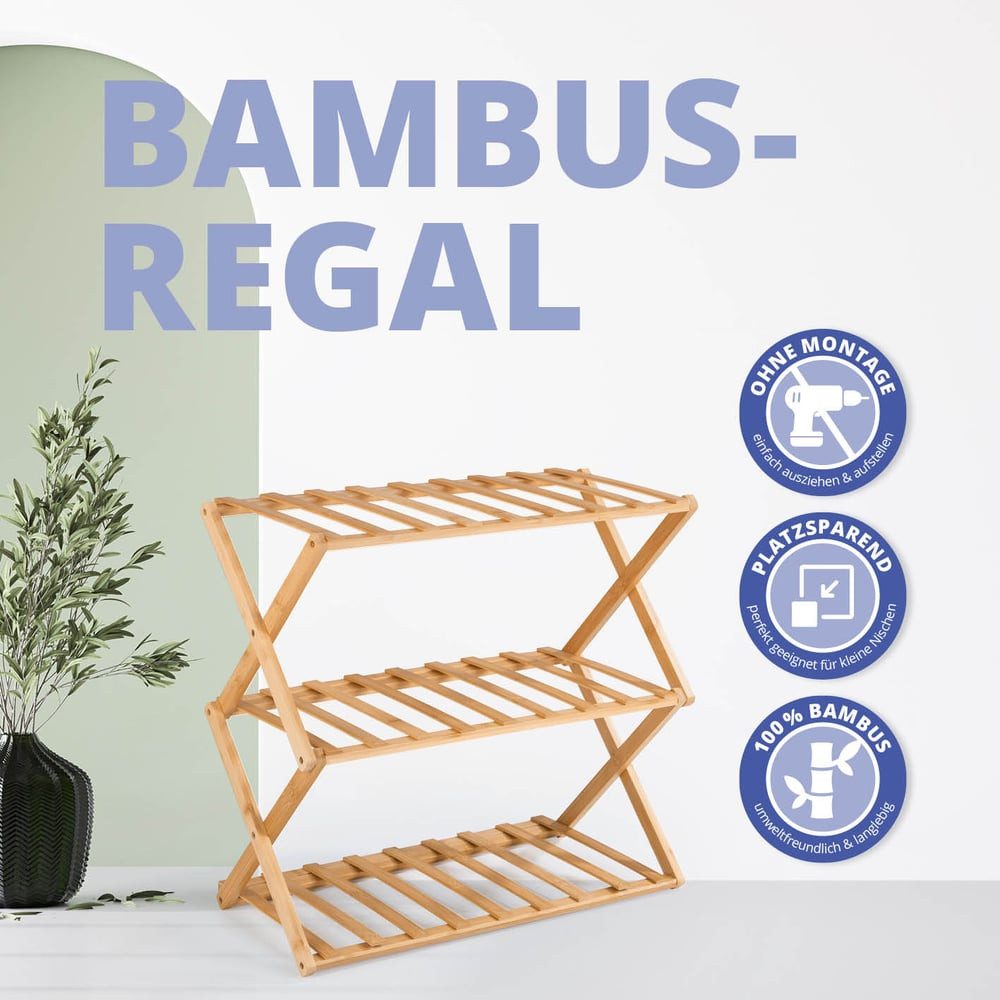 Lumaland Eckregal 3 Etagen, montagefrei, klappbar perfekt für Deko, Schuhe günstig online kaufen