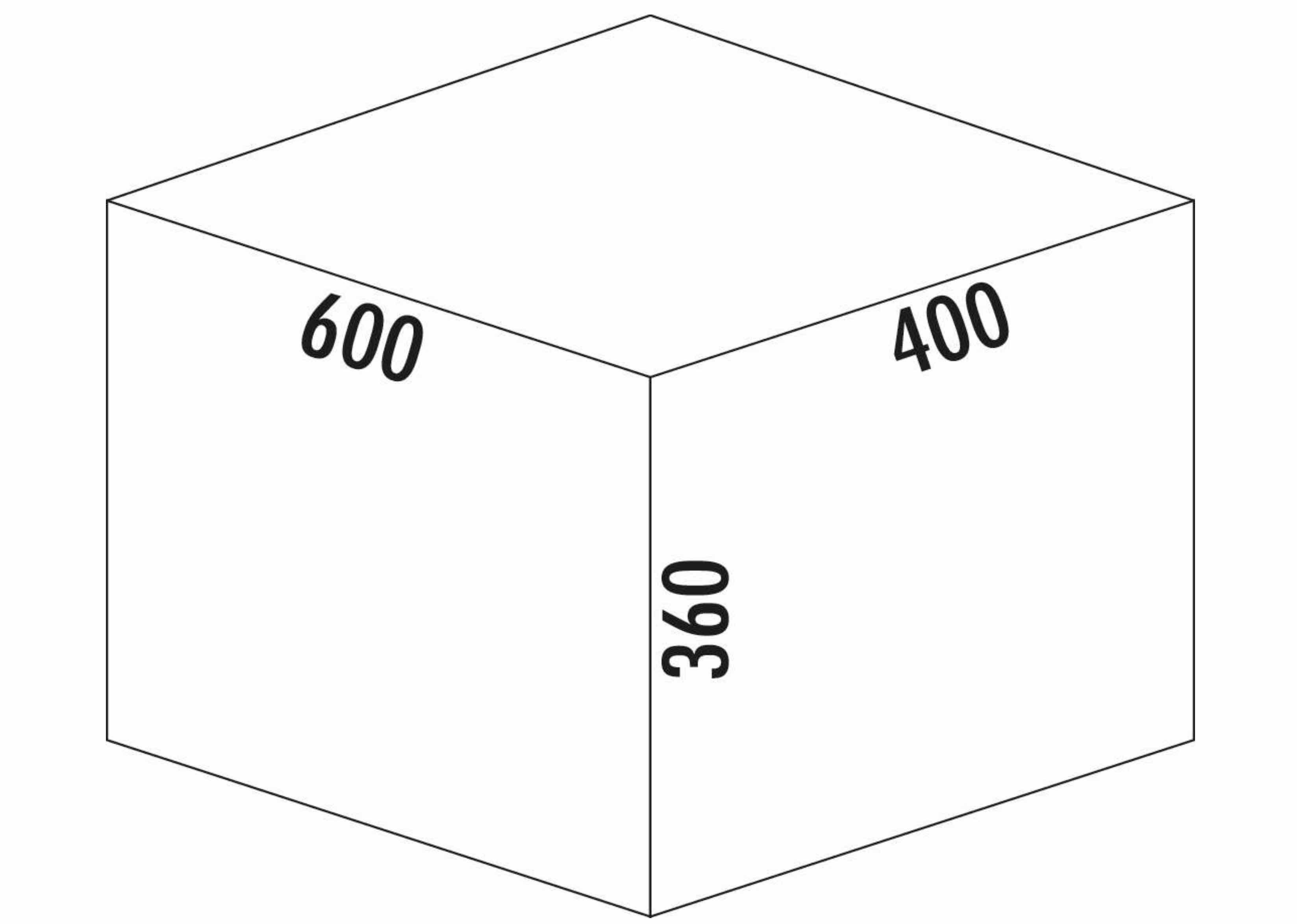 Naber Einbaumülleimer NABER Cox® Base 360 S/600-3, ohne Biodeckel, anthrazit, H 360 mm