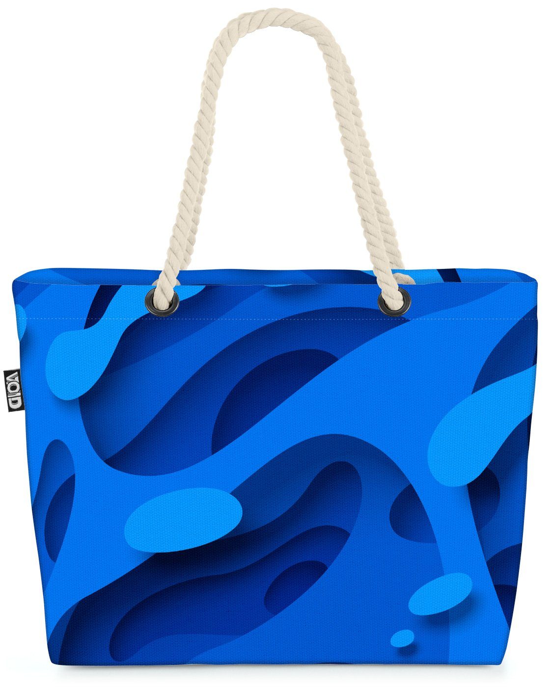 Grafik Strandtasche Ebenen gemustert Blue Beach Cut Paper Bag VOID (1-tlg), Papier military Wasser