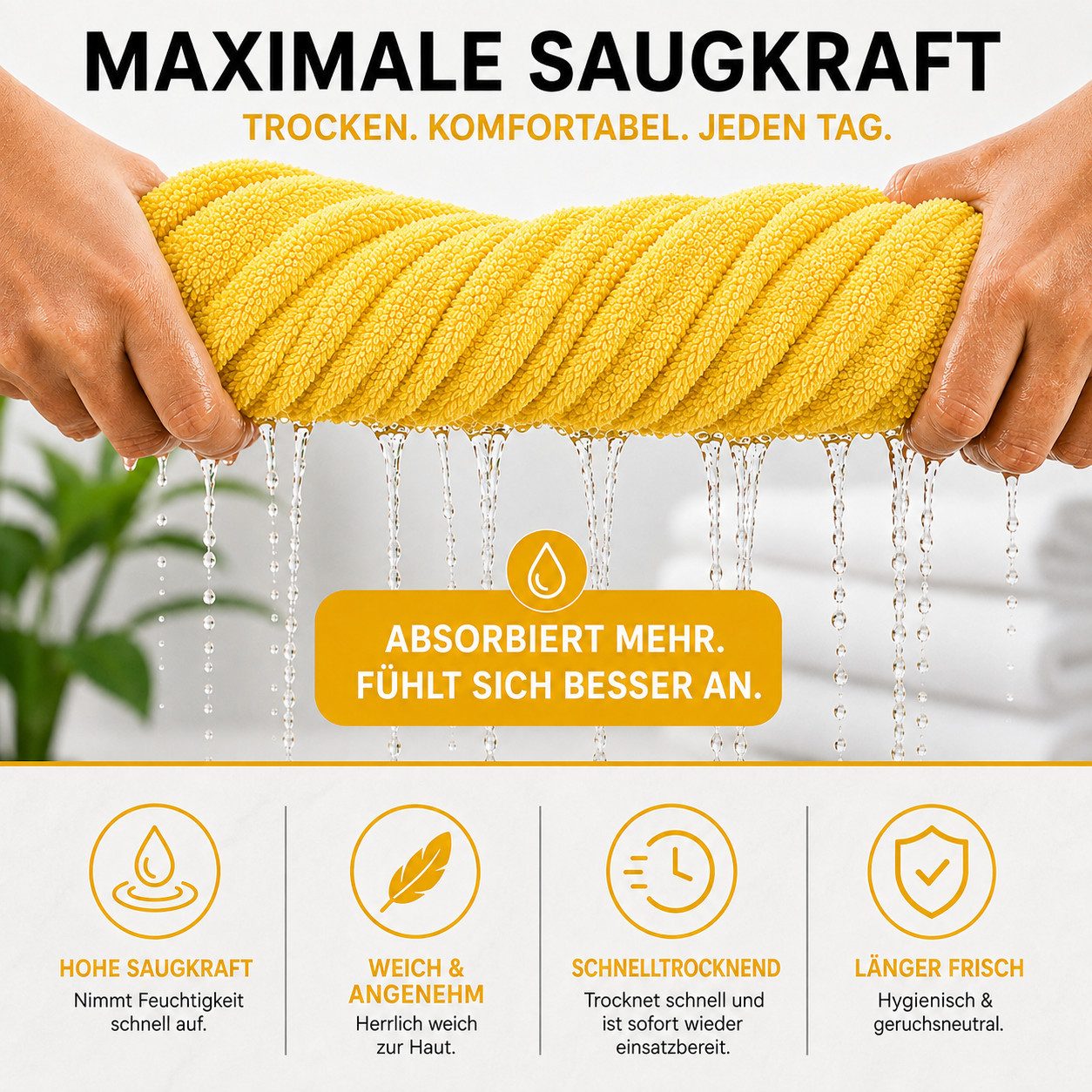 Komfortec Handtuch Set Premium 8x Handtuch & Badetuch Set - 4er 50x100 + 4er 70x140 cm, Frottee (8-St), 100% Baumwolle, Weich, 470 g/m2 – Bild 4 von 5
