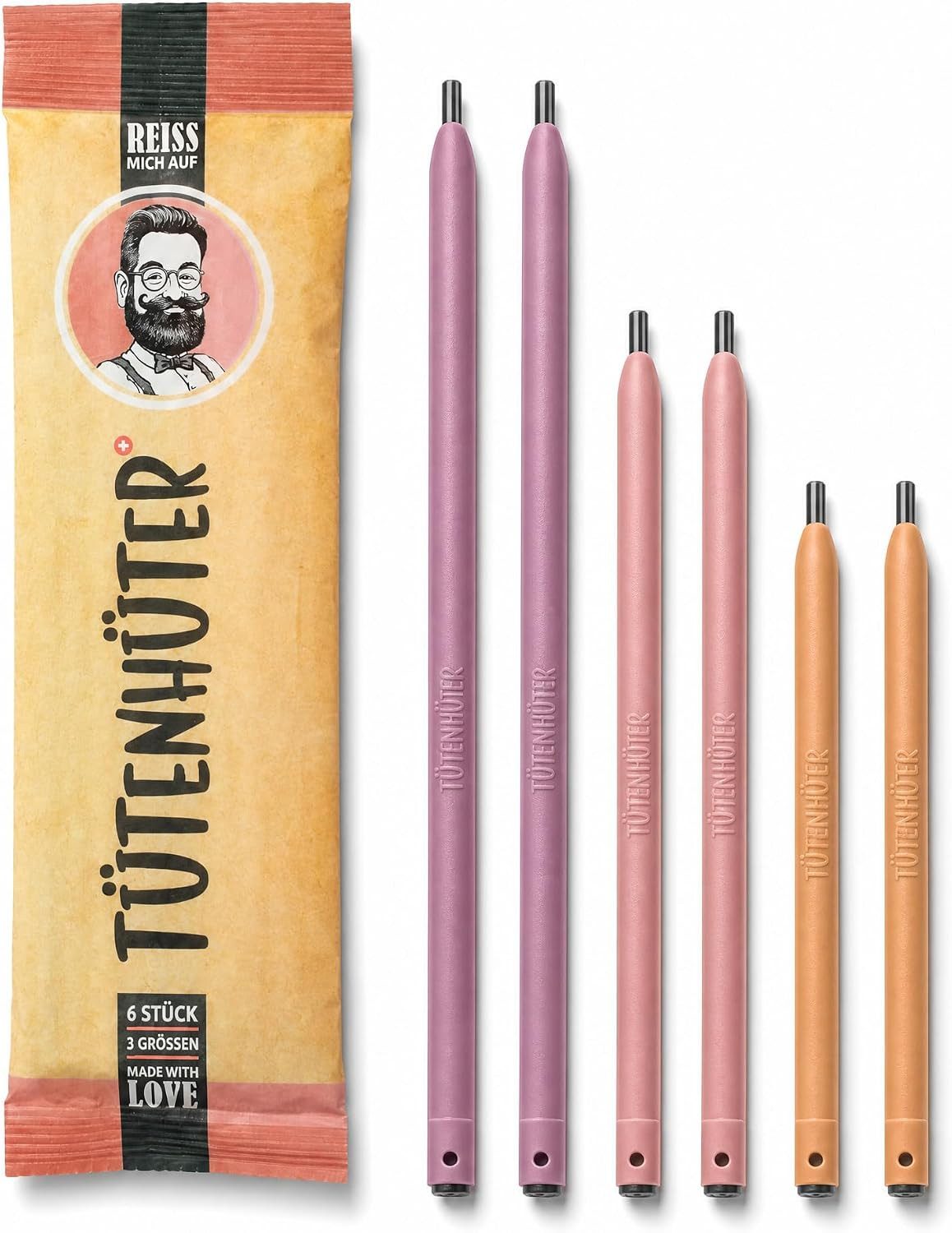 LK Trend & Style Verschlussklammer Tütenhüter: Verschlussmöglichkeit von Tüten oder Beutel (6-tlg), Wasserdicht, Luftdicht, Aromaschutz.