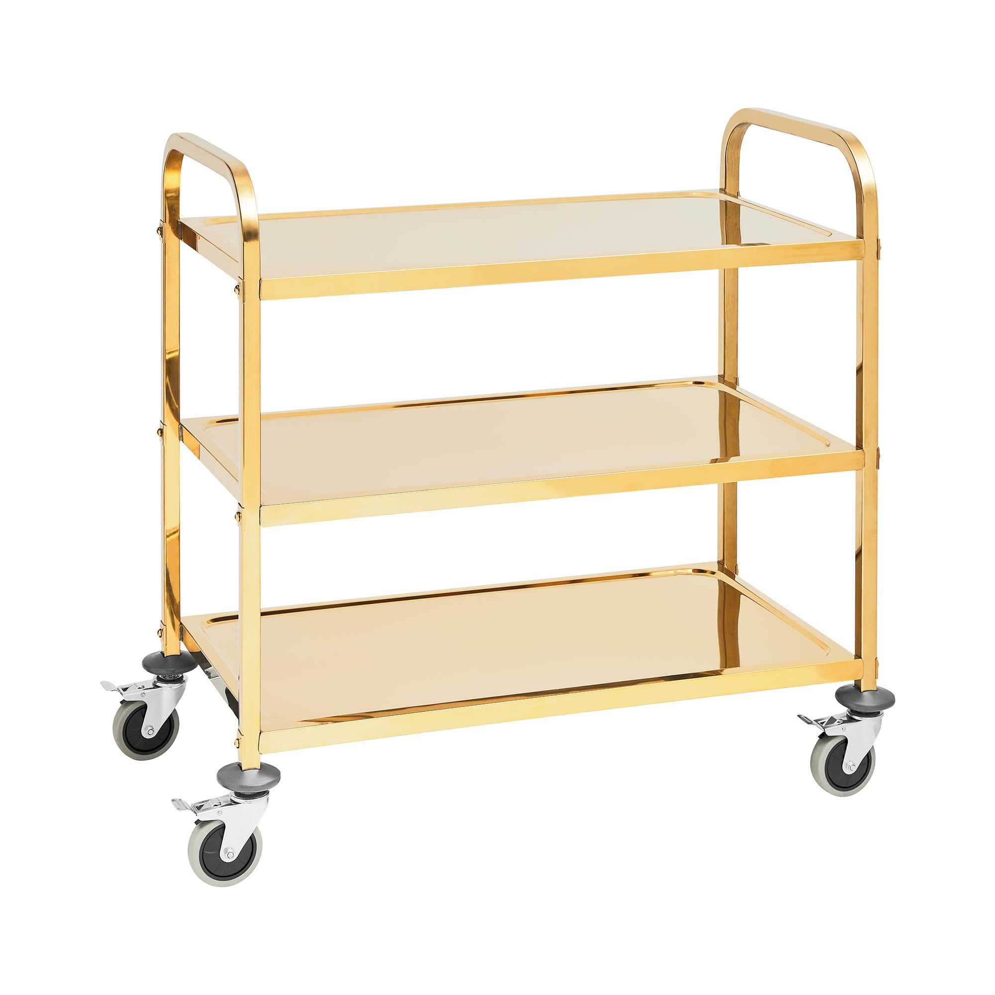 Royal Catering Servierwagen 3 Borde Geschirrwagen Küchenwagen Abräumwagen bis 240 kg Edelstahl, verschiedene Größen