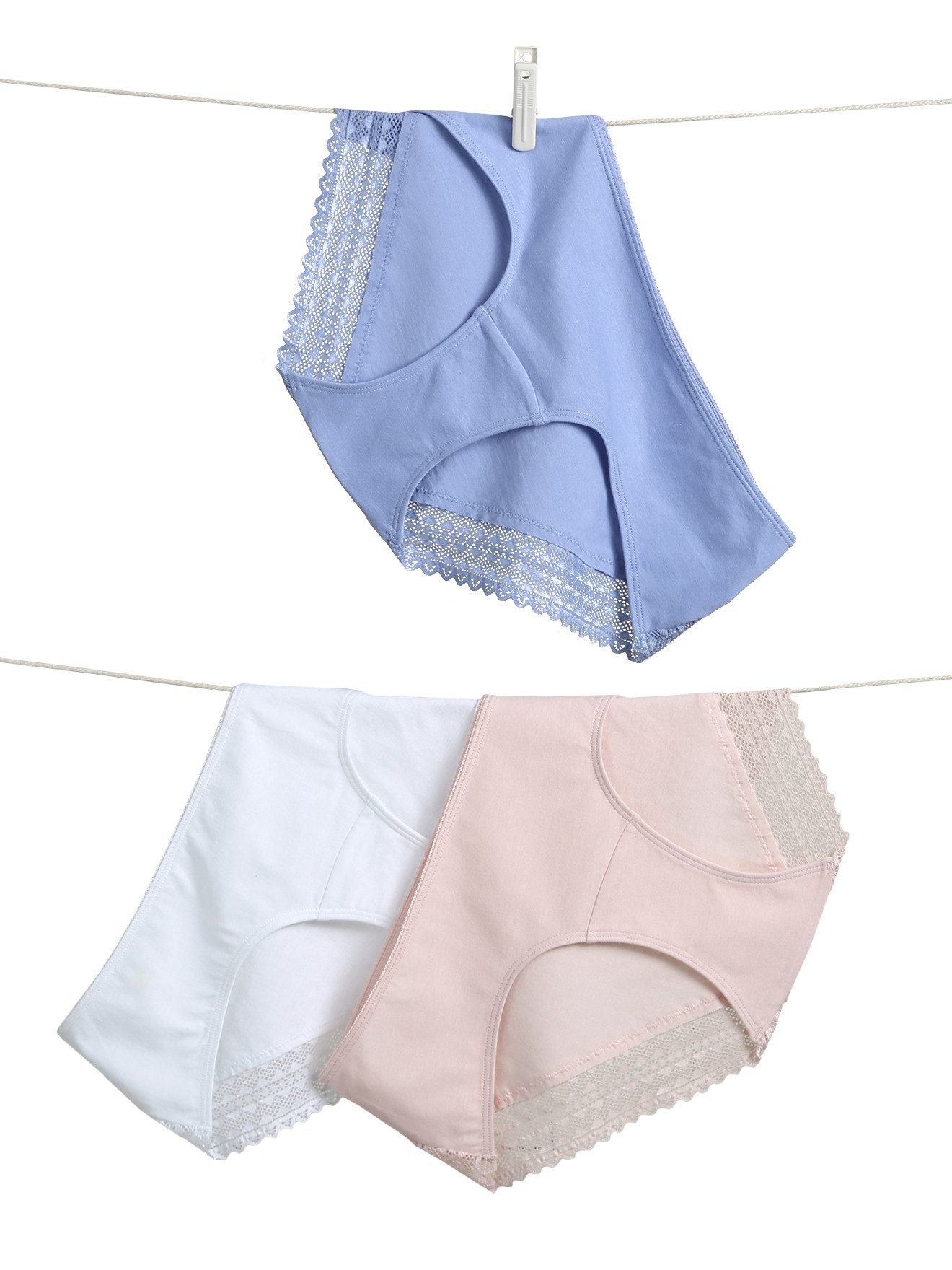 Umstandsslip Bio-Kollektion: 3er-Pack Umstands-Slips mit Spitze