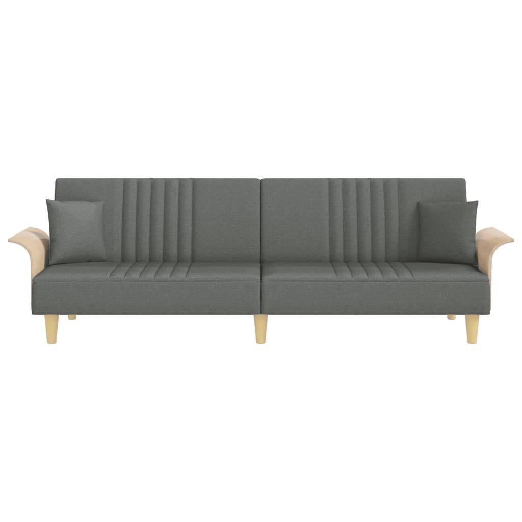 Sofa Schlafsofa Armlehnen Stoff Dunkelgrau mit vidaXL