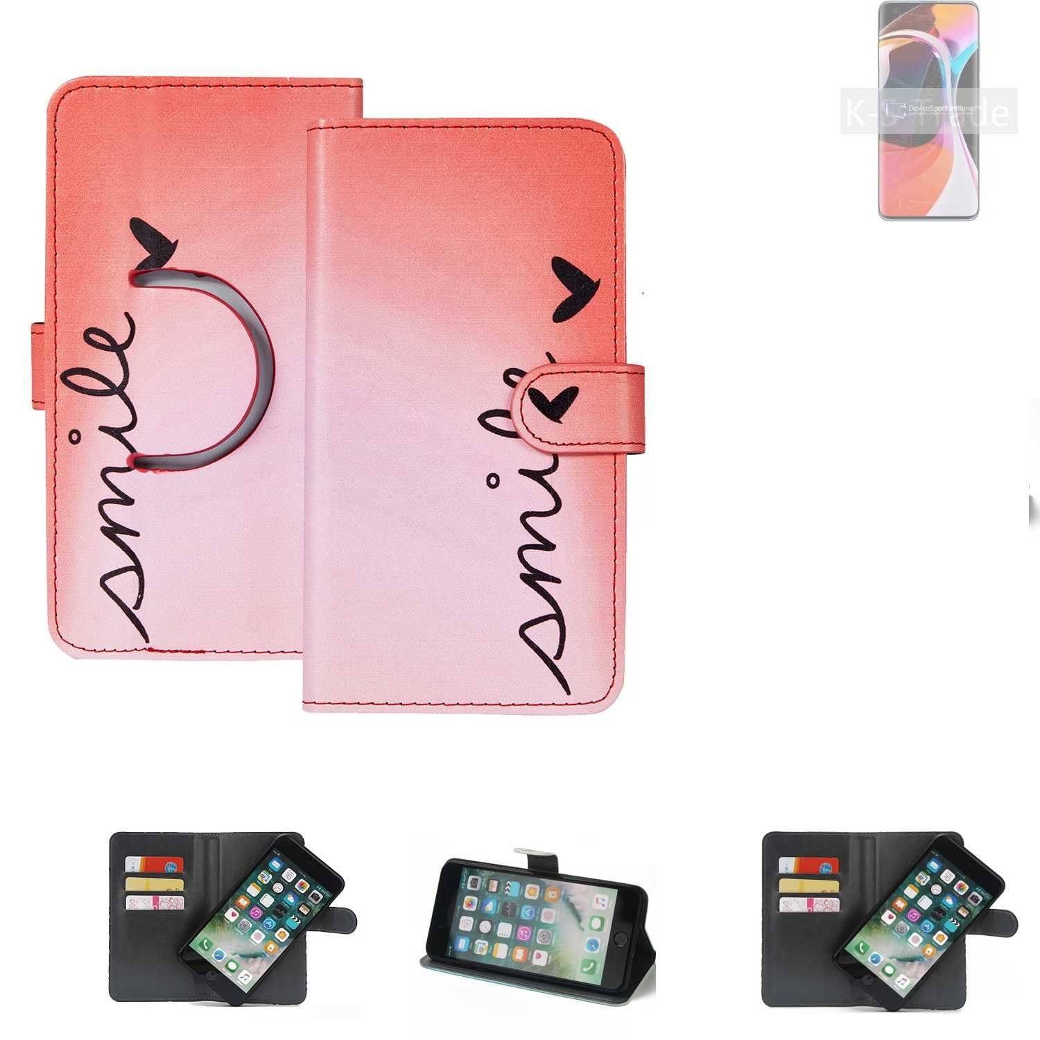 K-S-Trade Handyhülle für Xiaomi Mi 10 Pro, Schutzhülle Handyhülle Hülle cover bookstyle Etui ''smile'' rot