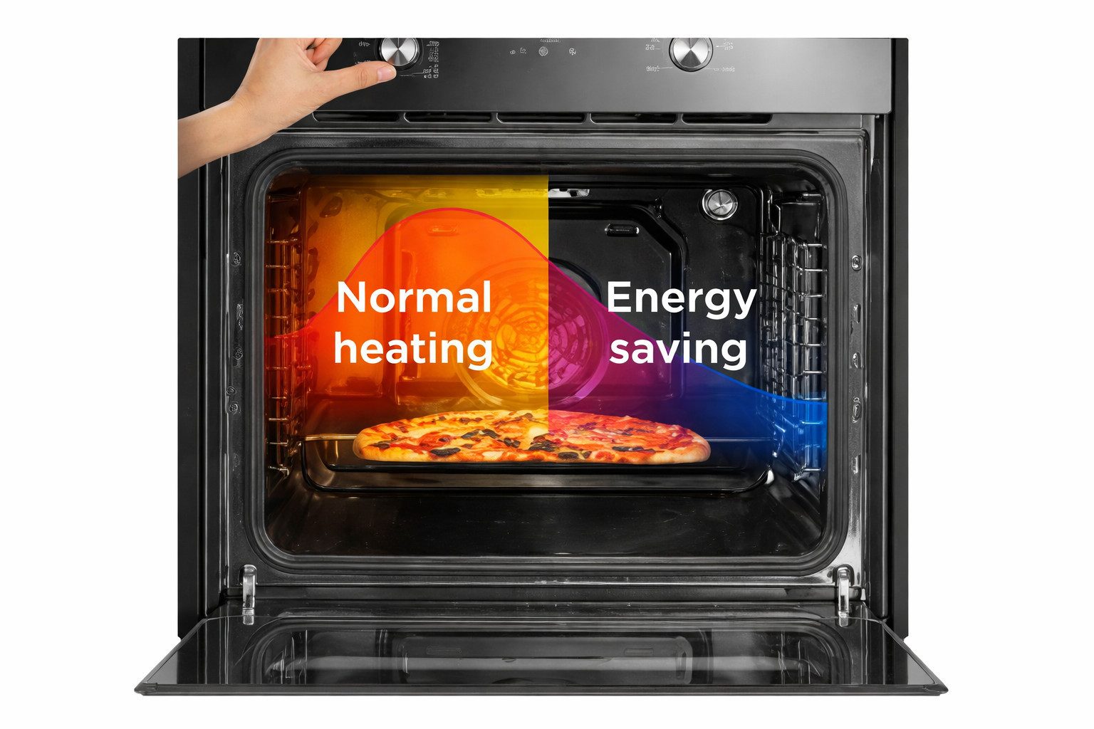 Midea Einbaubackofen Midea Einbau-Backofen 65M90D2IX, 70 l, 9 Funktionen, ECO Plus, mit 1-fach-Teleskopauszug
