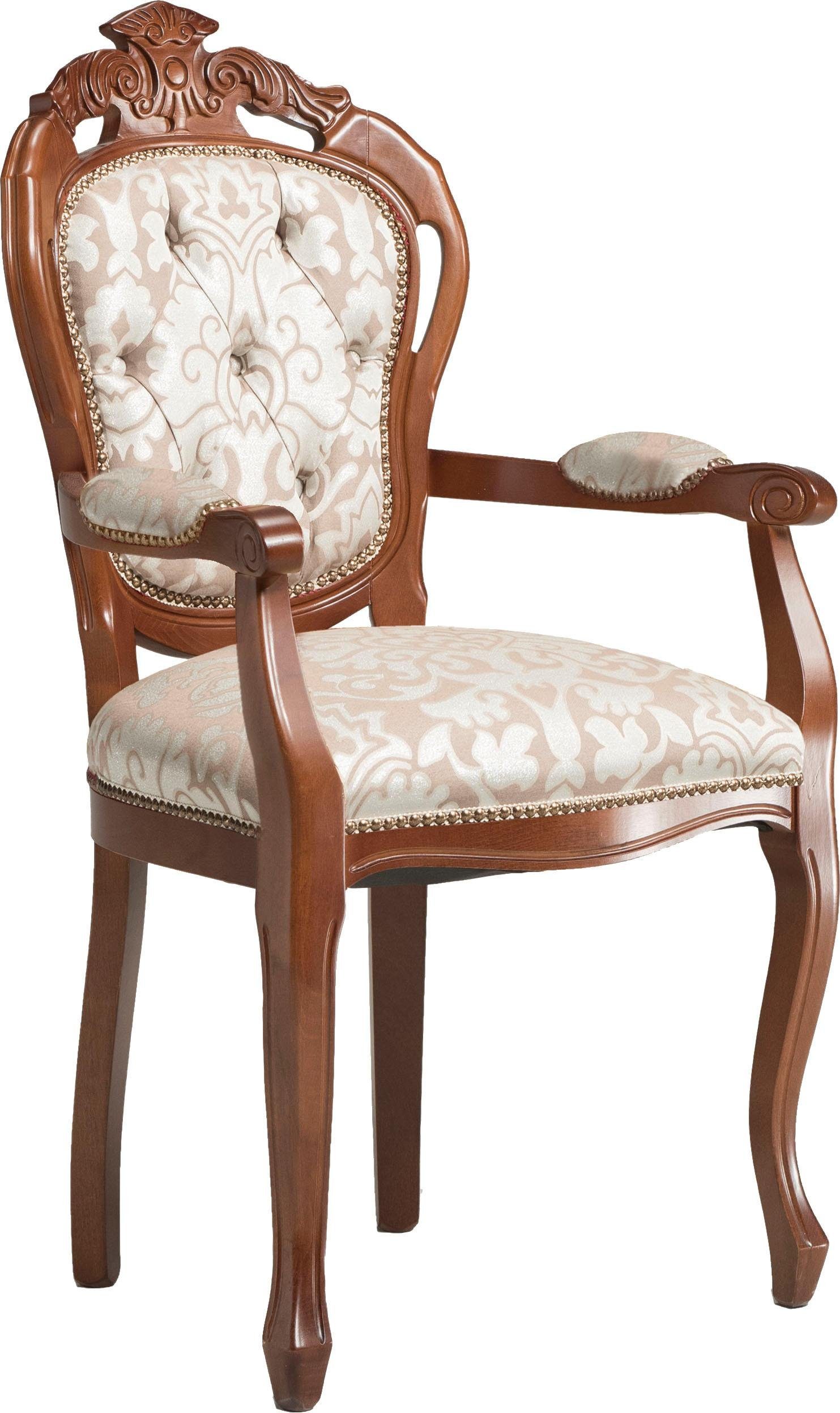 Home affaire Polsterstuhl "VENEZIANA 921/B" () Webstoff mit Armlehnen, 1 St günstig online kaufen