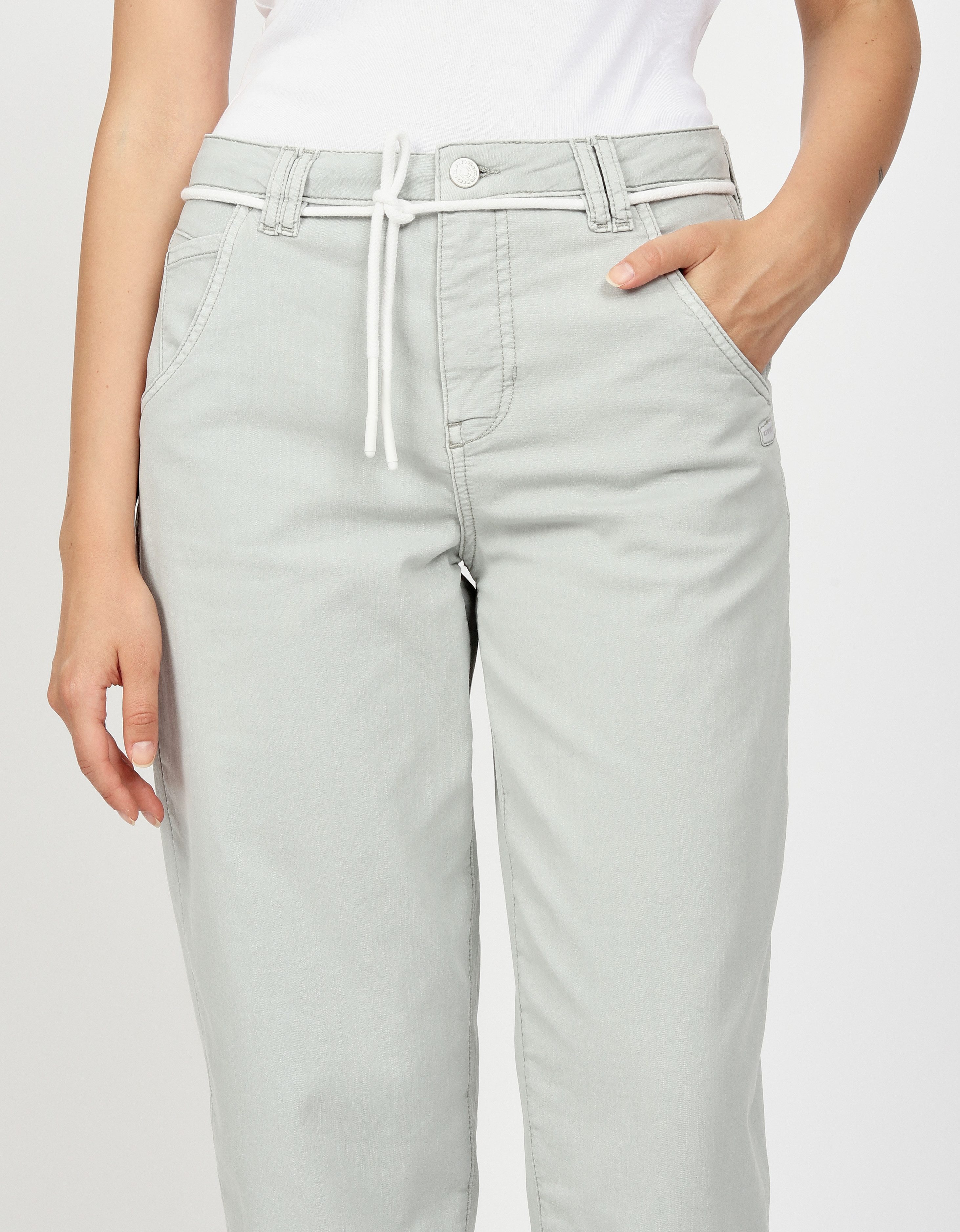 GANG 5-Pocket-Jeans 94VIA JOGGER mit Kordel-Gürtel und O-Shape