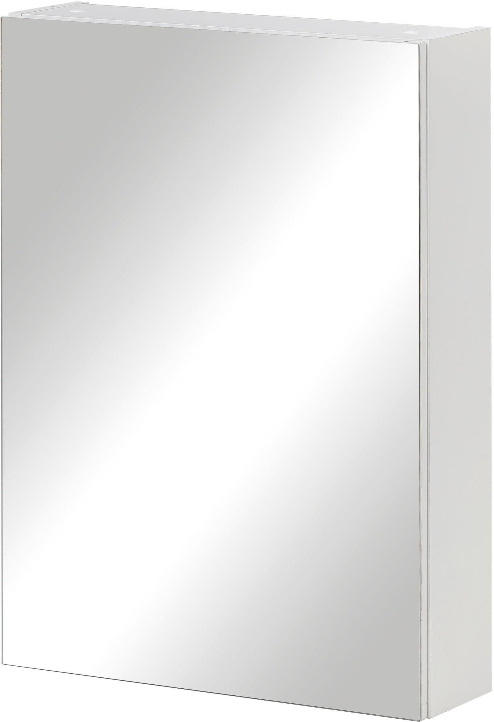Schildmeyer Spiegelschrank Basic Breite cm, 1-türig, weiß weiß Glaseinlegeböden, Made | 50 Germany in