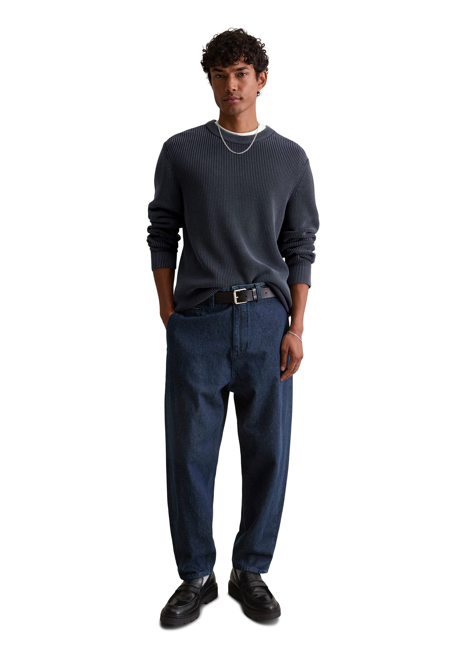 Marc O'Polo DENIM Rundhalspullover loose fit mit speziellem Farbeffekt