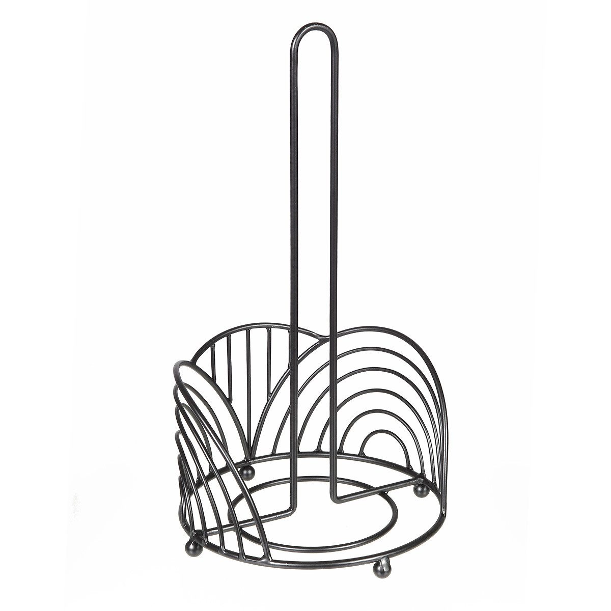 Ambiente Haus Küchenrollenhalter Küchenrollenständer in schwarz (H) 35cm, (1-St), Papiertuchhalter