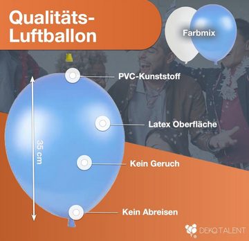 Dekotalent® Luftballon 100x Luftballons blau-weiß - Oktoberfest, Dekoration Wiesn
