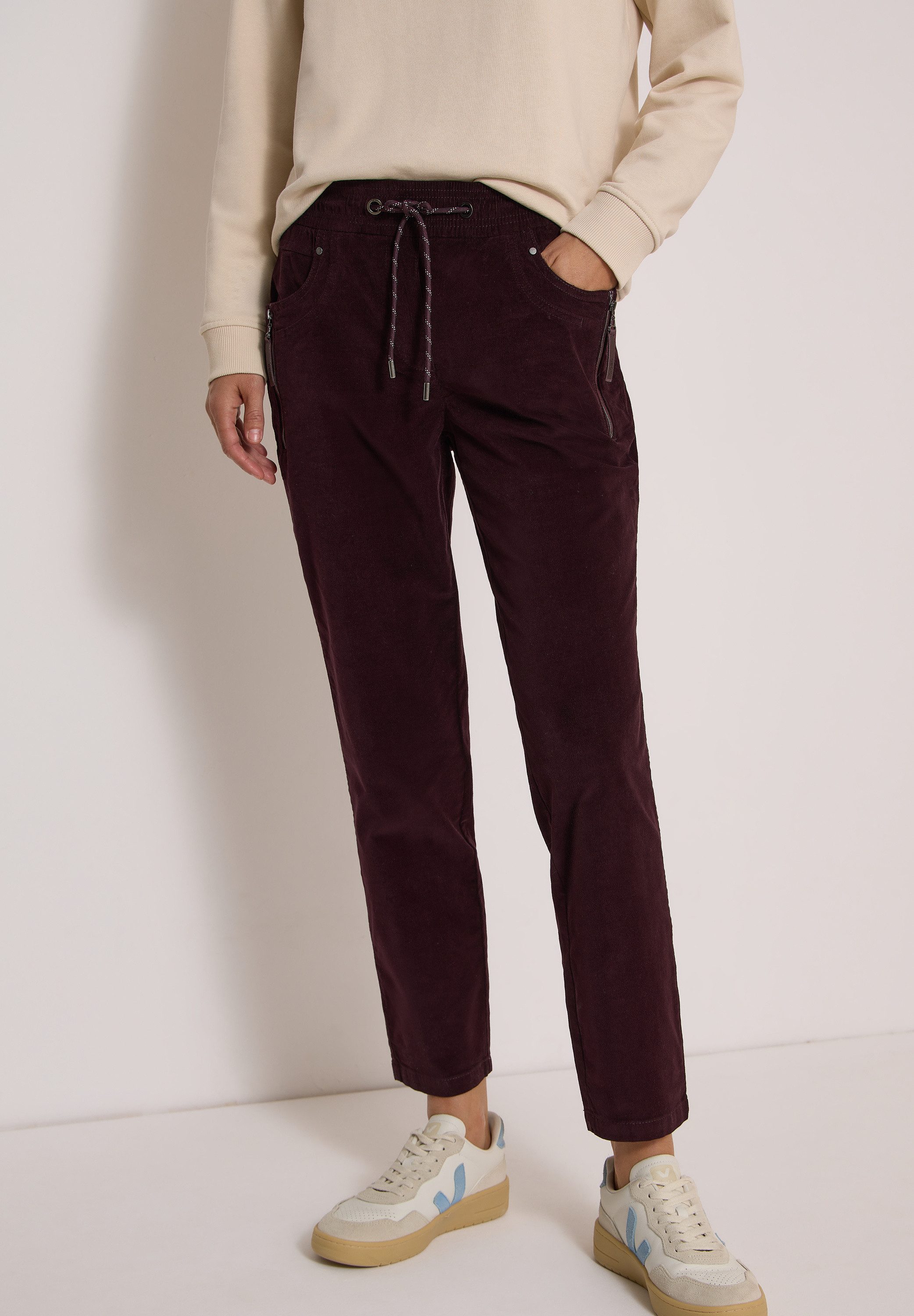 CECIL Stoffhose Style Tracey Elastischer Bund mit Tunnelzug / Slim Leg