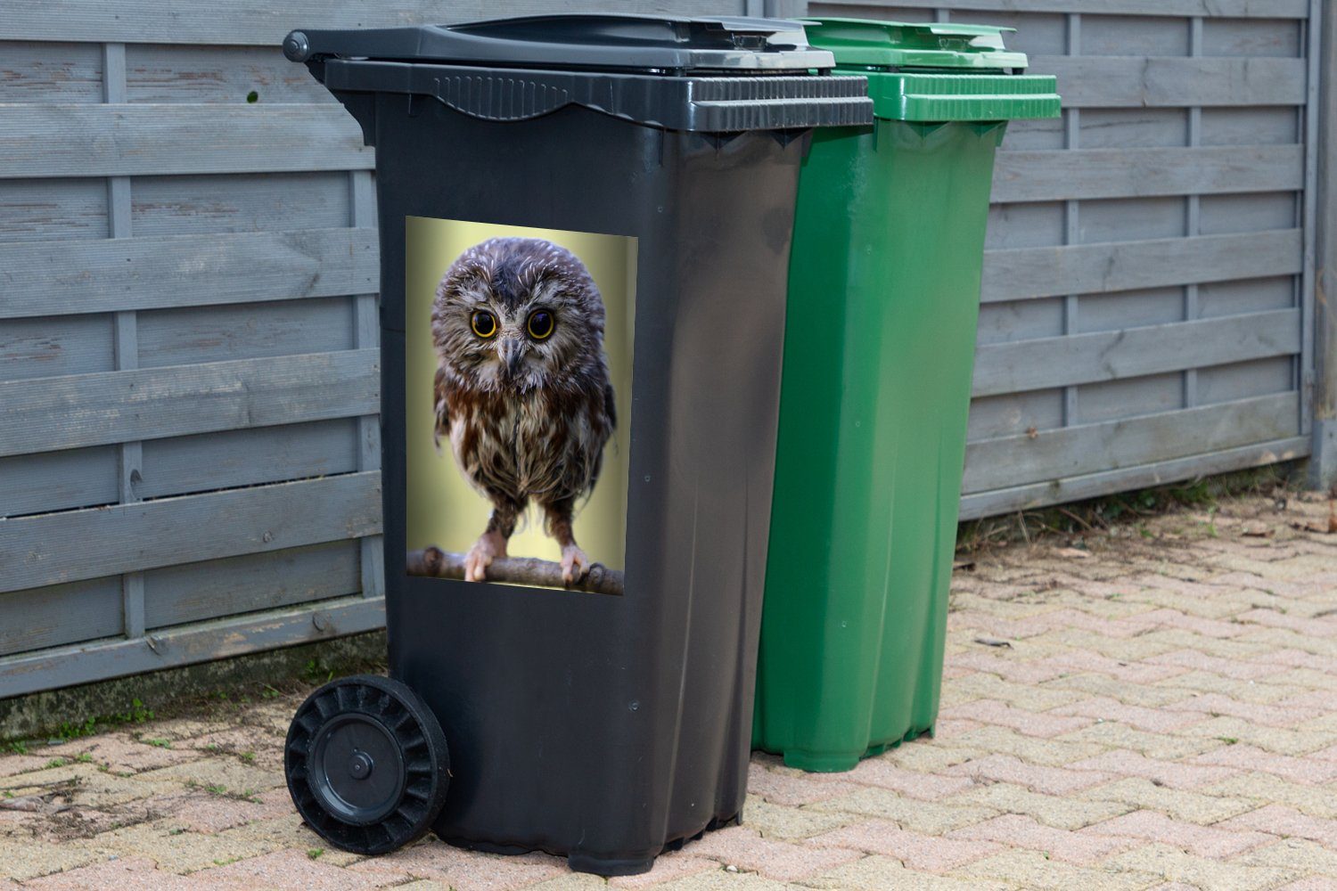 - - MuchoWow Mülleimer-aufkleber, Wandsticker Vogel Abfalbehälter Mülltonne, Sticker, Container, (1 Eule Wald St),