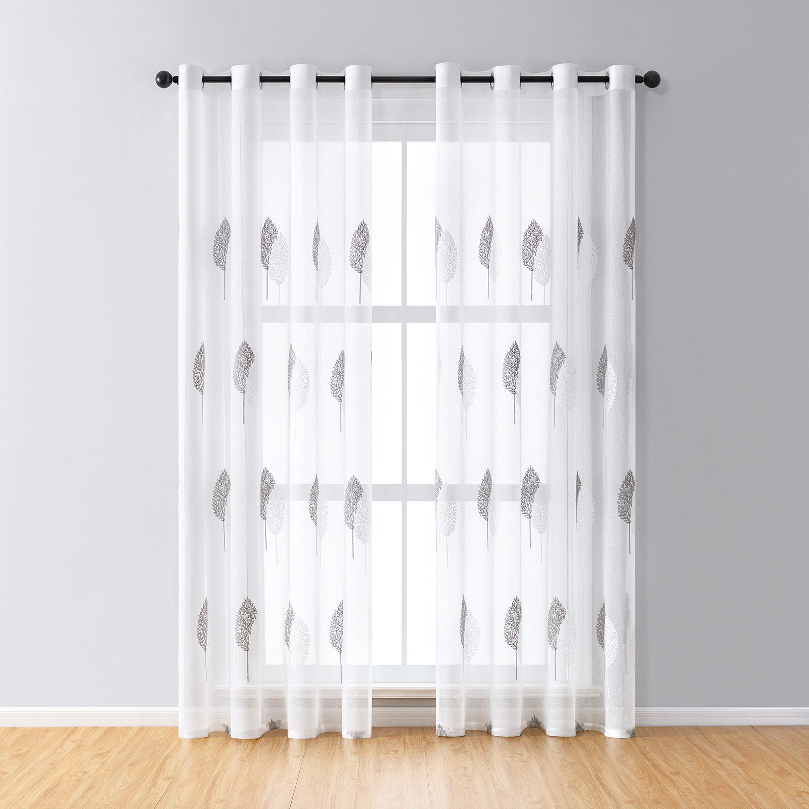 BTTO V&G Gardine Voile Gardine Vorhänge mit Ösen (2 St), halbtransparent, B günstig online kaufen