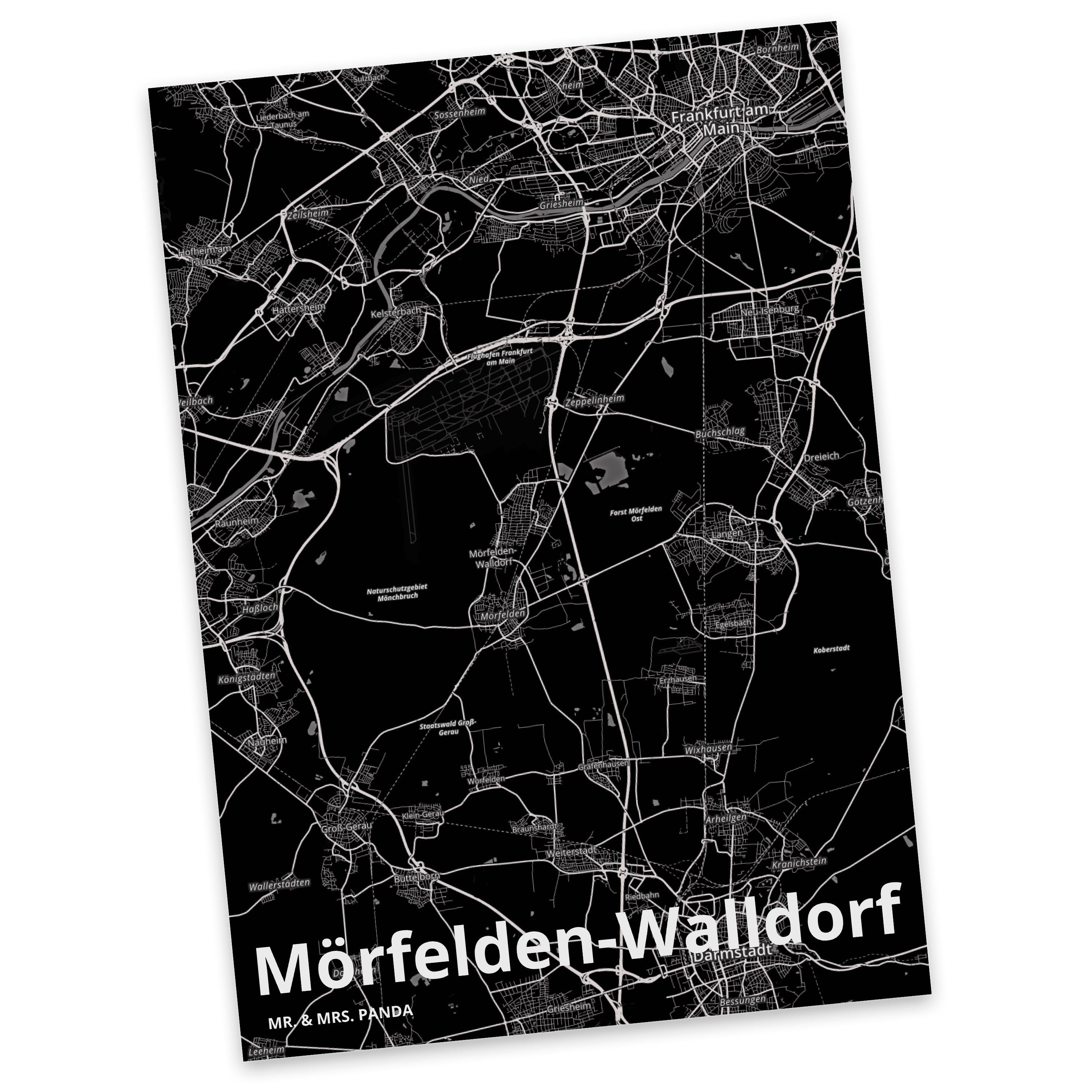 Mr. & Mrs. Panda Postkarte Mörfelden-Walldorf - Geschenk, Städte, Ort, Geburtstagskarte, Geschen