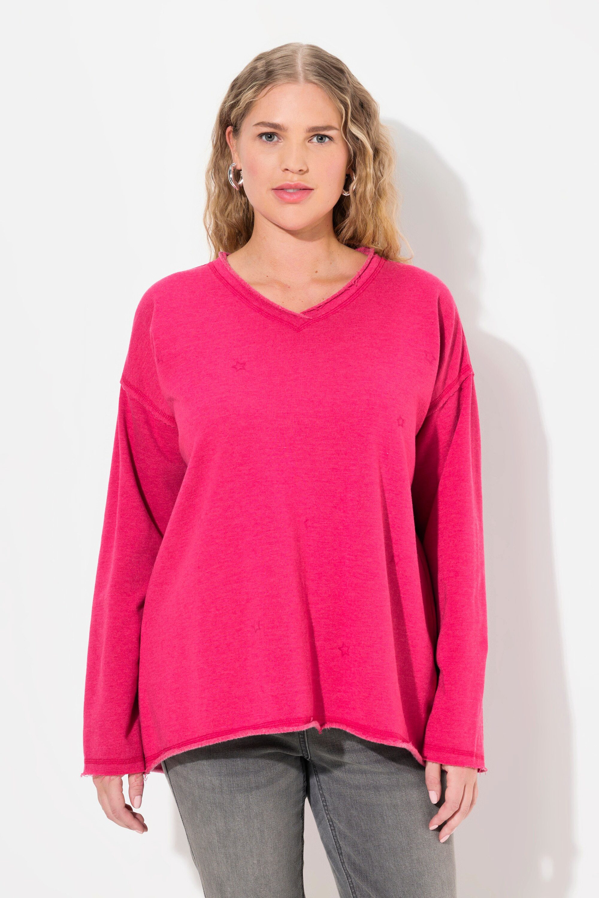Ulla Popken Sweatshirt Sweatshirt Flocksterne Oversized günstig online kaufen