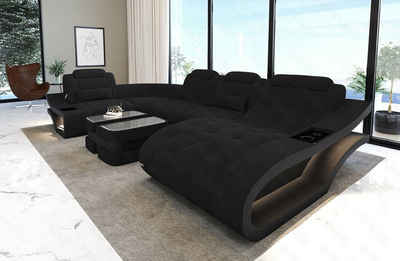 Sofa Dreams Sofa Polster Sofa Wohnlandschaft Couch Elegante H - U Form Stoffsofa, wahlweise mit Bettfunktion