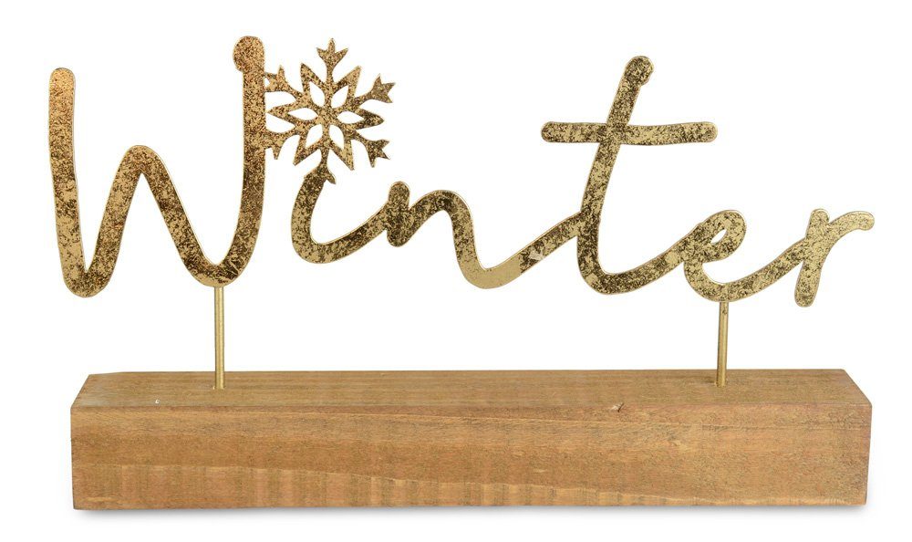 RIFFELMACHER & WEINBERGER Deko-Schriftzug auf Holzsockel "Winter" 29 x 17 cm - Gold oder Silber