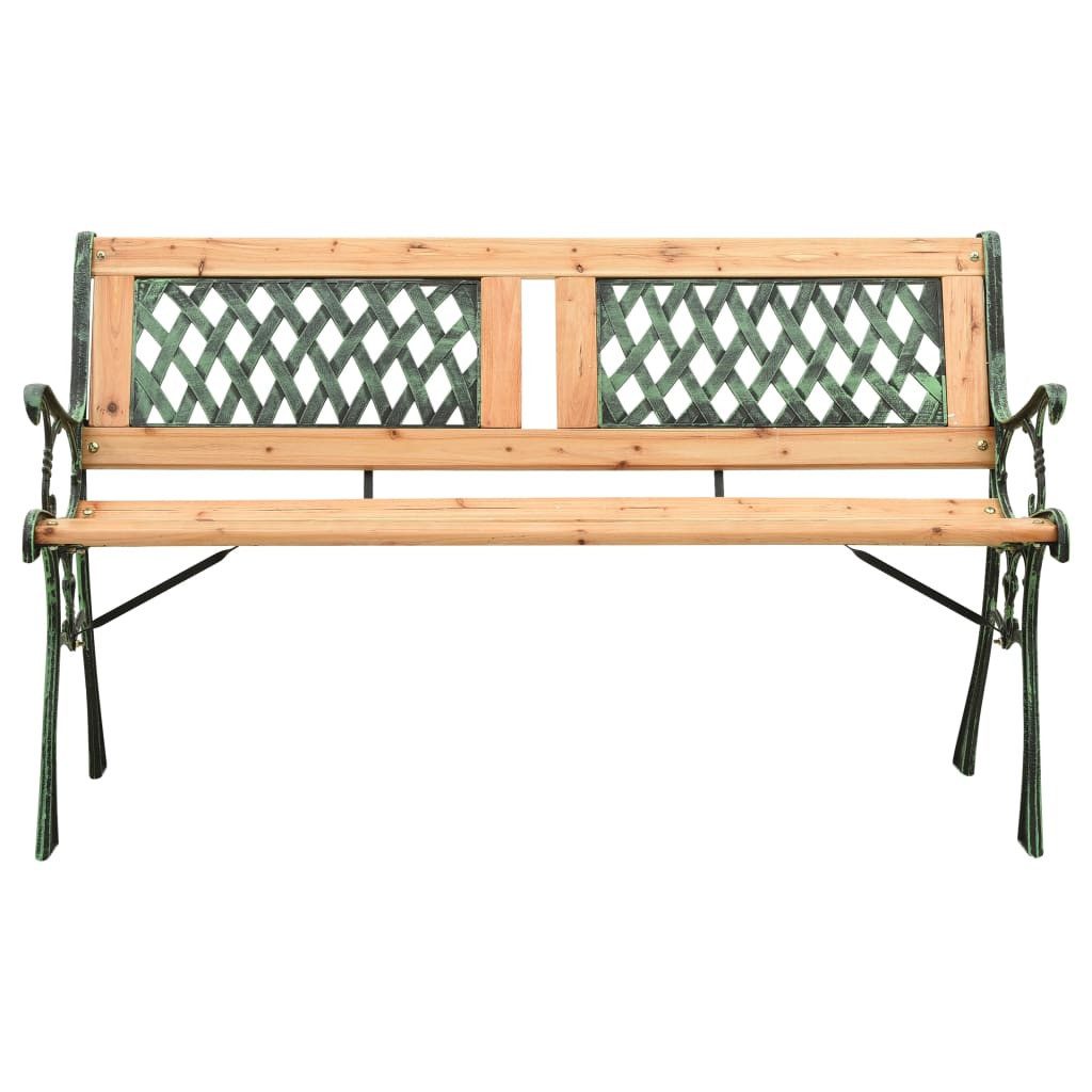 vidaXL Gartenbank Gartenbank 122 cm Gusseisen und Massivholz Tanne (1-St)