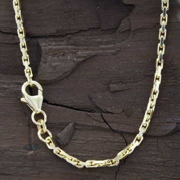 HOPLO Goldkette Ankerkette diamantiert Länge 45cm - Breite 2,0mm - 585-14 Karat Gold, Made in Germany