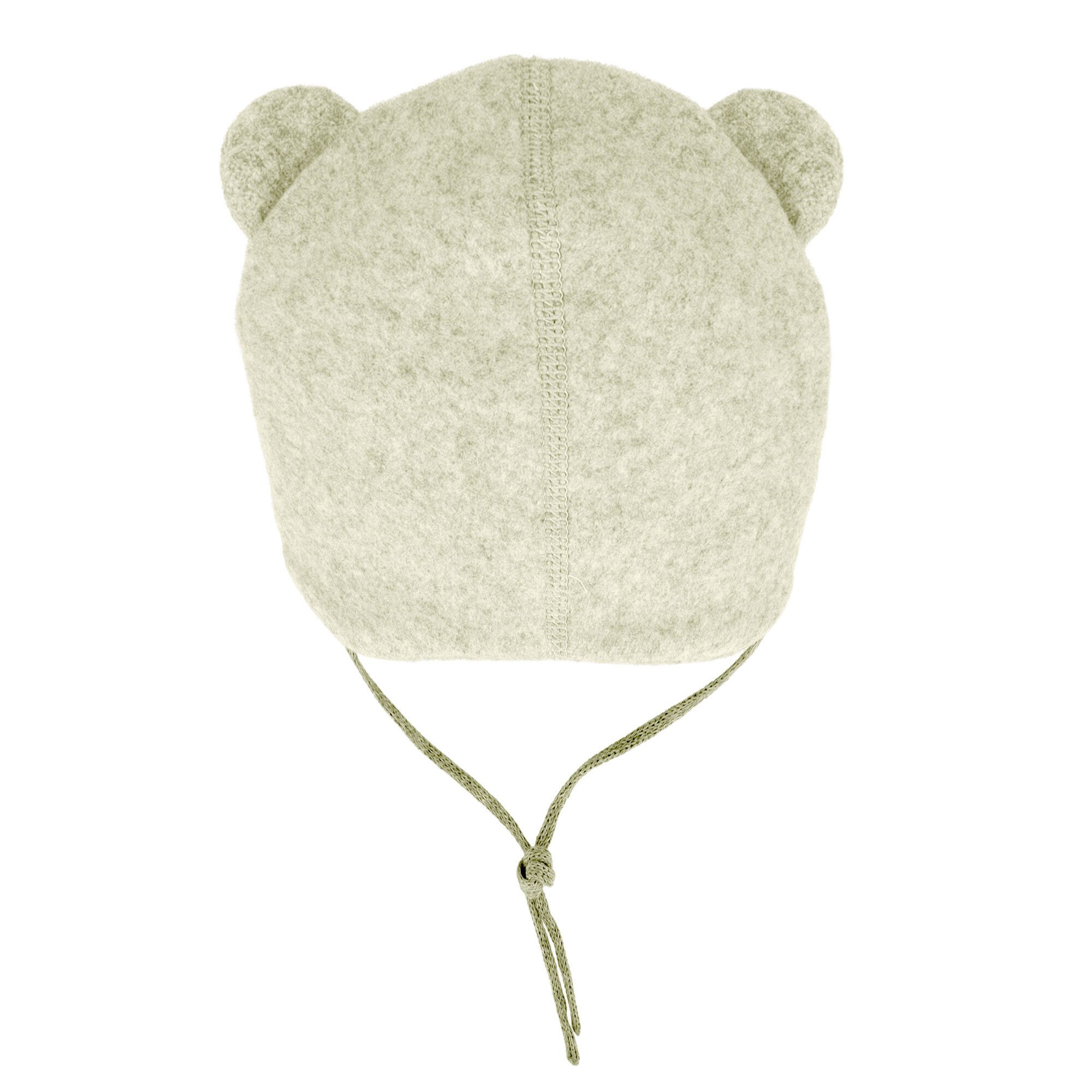 MAXIMO Fleecemütze GOTS BABY-Mütze,Baumwollfleece Öhrchen, Bindeband, doppelt (1-St) Baumwollfleece