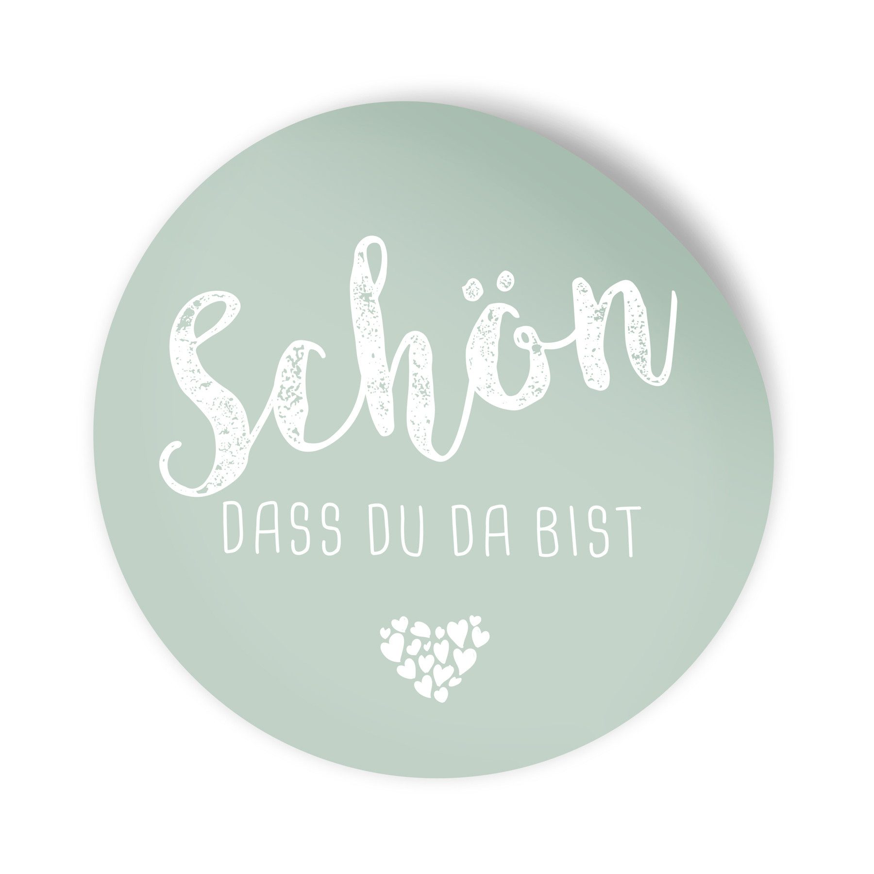itenga Aufkleber itenga 24x Sticker Aufkleber "Schön dass du da bist" eukalyptus grün