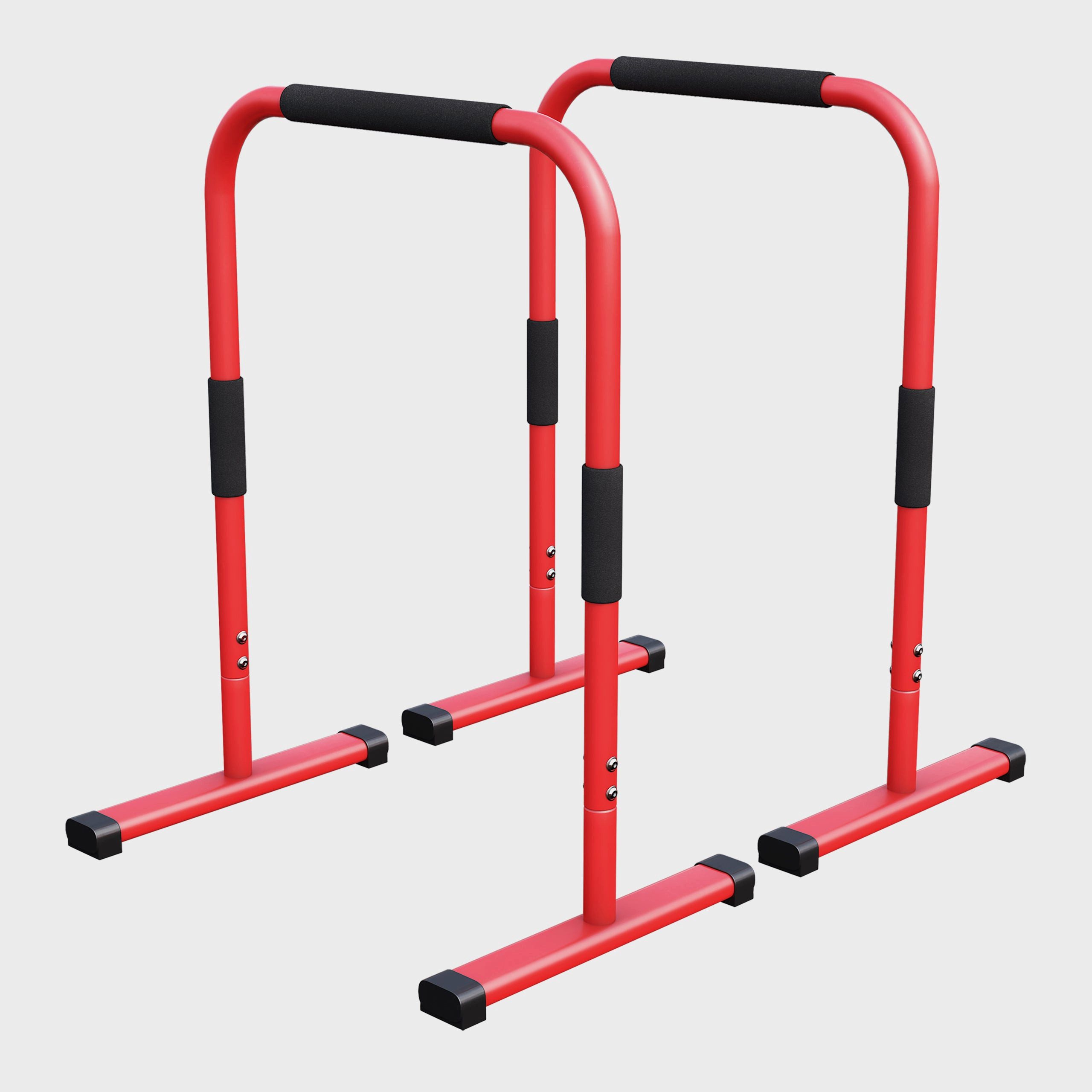 GORILLA SPORTS Klimmzugstange Push Up Stand Dip Barren Schwarz/Rot/Blau (2-tlg)