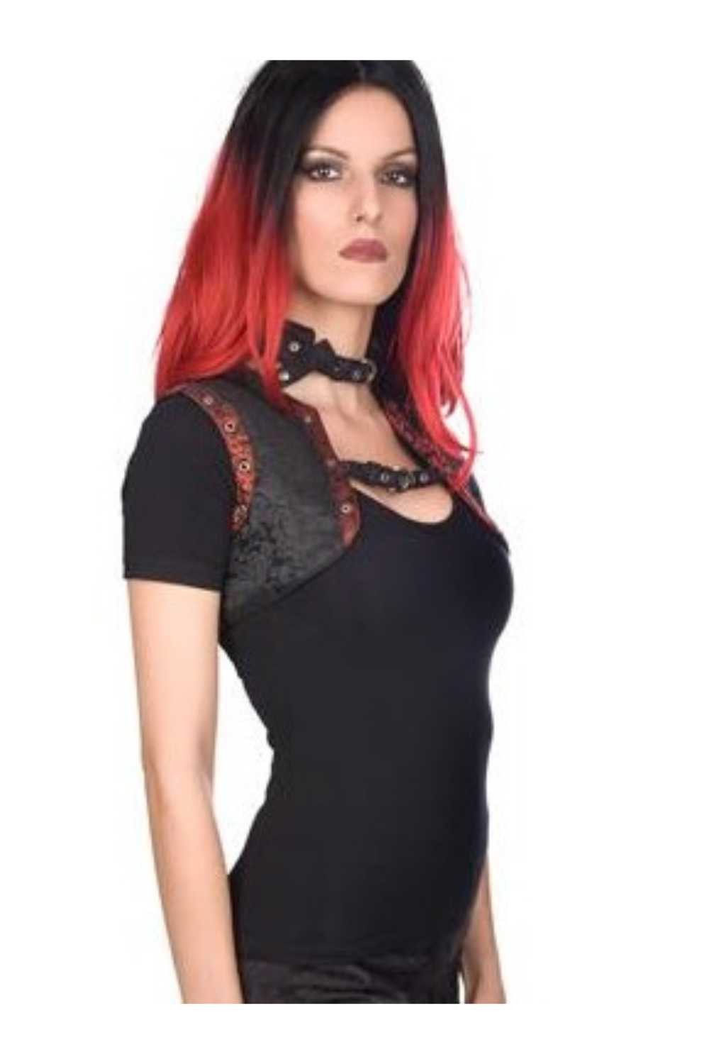 Bolerojacke Bolero Brocade rot/schwarz sexy L