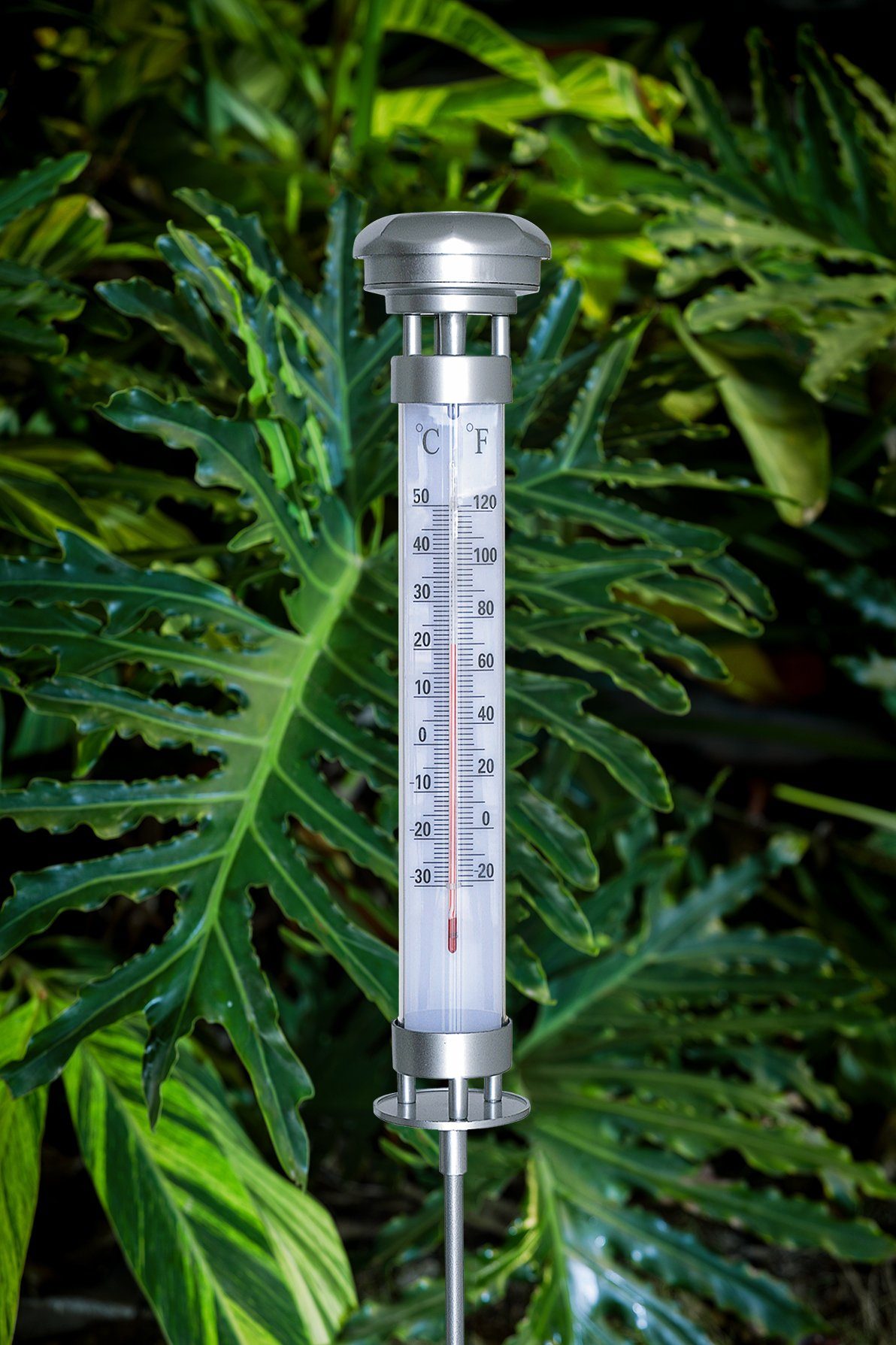 Lantelme Gartenthermometer Innenthermometer 20cm weiß Aussenthermometer  Kunststoff Analog -35 bis +50 Grad Garten Außen Innen Zimmer Thermometer -  commaik