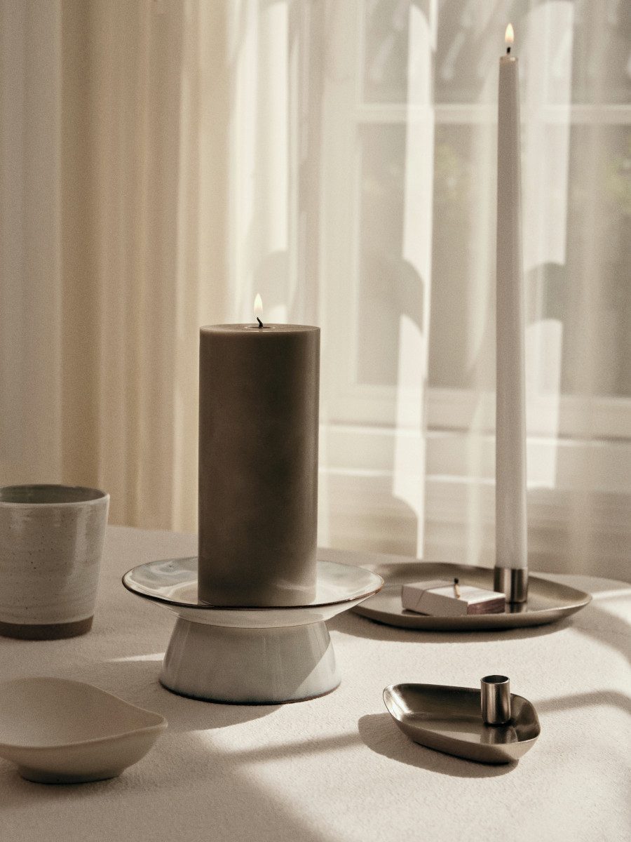 Broste Copenhagen Tortenplatte NORDIC SAND Tortenplatte 14,5cm, Steingut, (Platten)