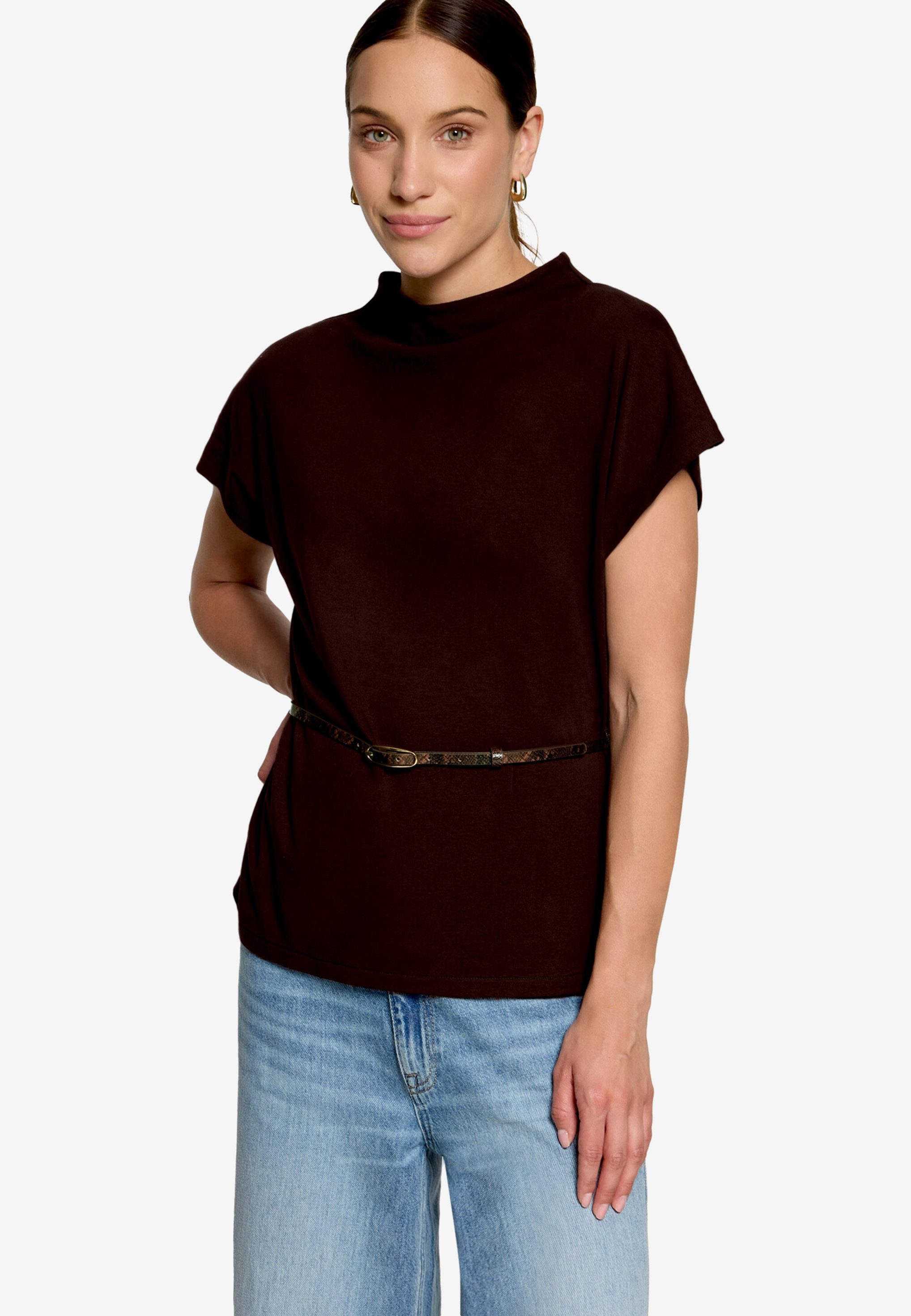 Zero Kurzarmshirt Sommershirt mit Gürtel