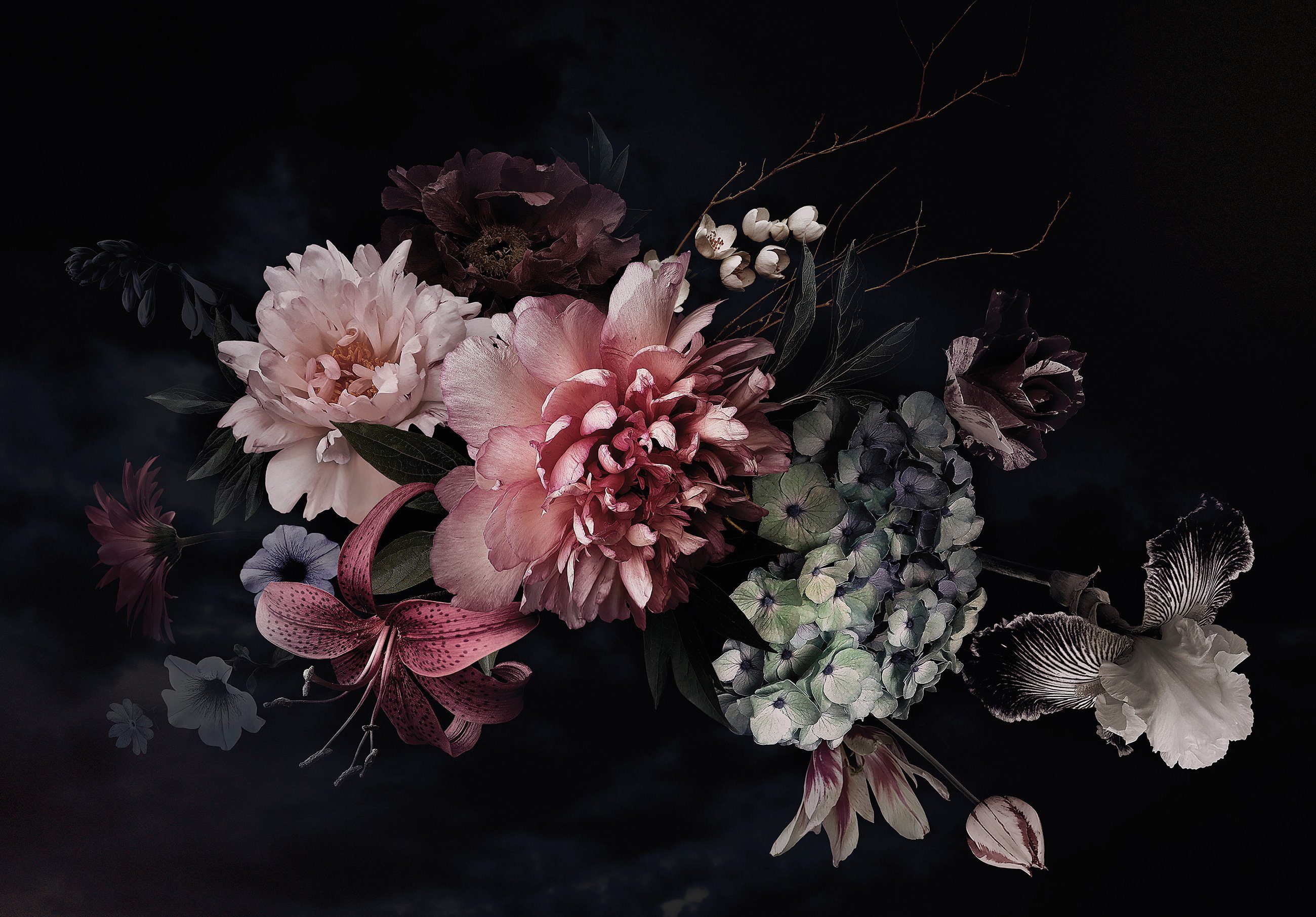 Wallarena Fototapete Blumen Vintage Blumenstrauß 3D günstig online kaufen