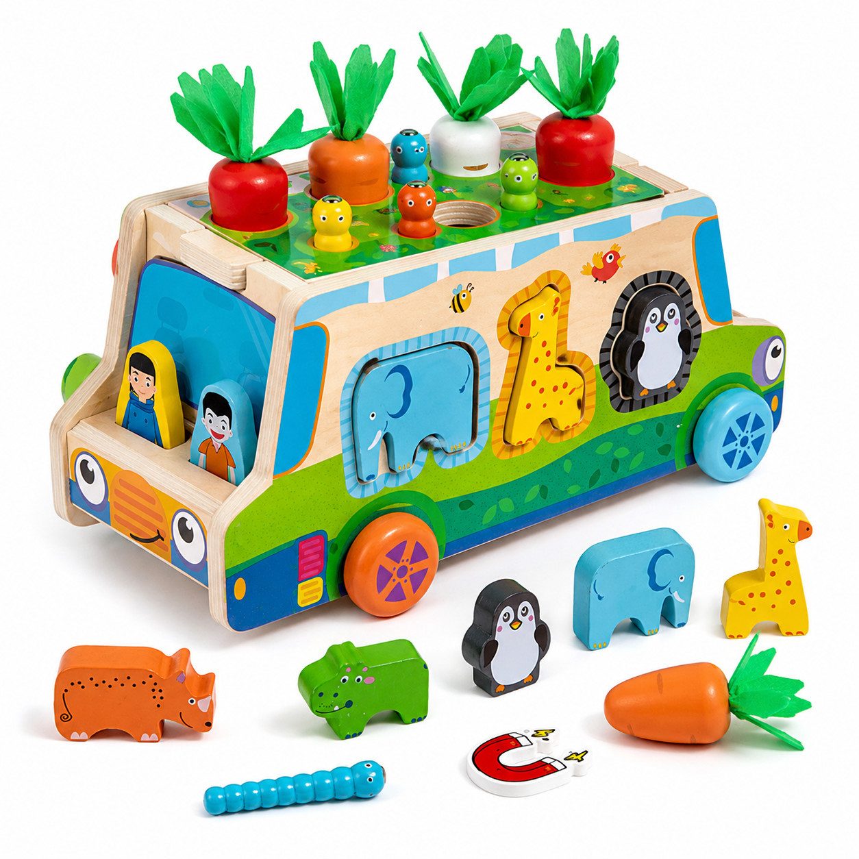 Fyrove Lernspielzeug Montessori Holzspielzeug, Motorikspielzeug als Geschenk für Kinder (Spar-Set, 1-St., Feinmotorik, Hand-Auge-Koordination, Bauernhof, Eltern-Kind Spiel), Feinmotorik, Hand-Auge-Koordination, Bauernhof, Eltern-Kind Spiel