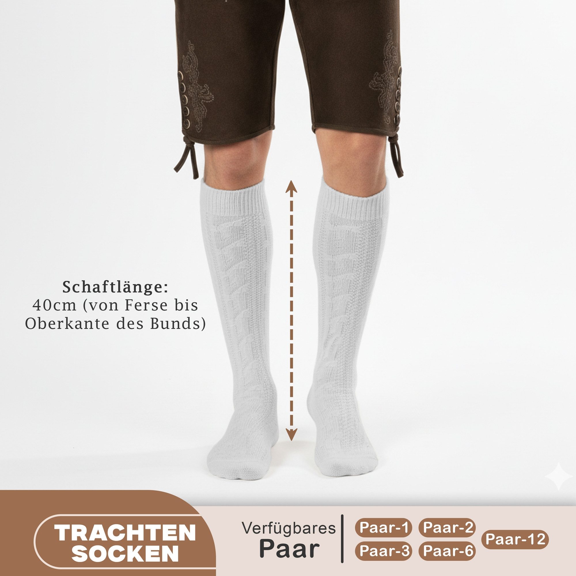 German Wear Trachtensocken GW200 Trachtensocken Strümpfe Socken 40cm